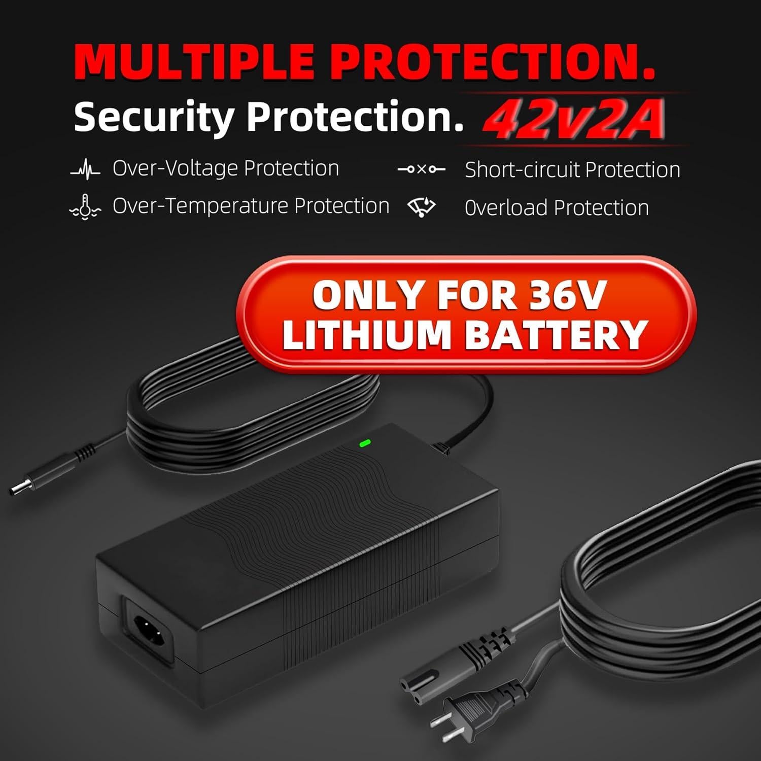 Cargador Eléctrico 42V 2A para Scooter y Hoverboard GOTRAX