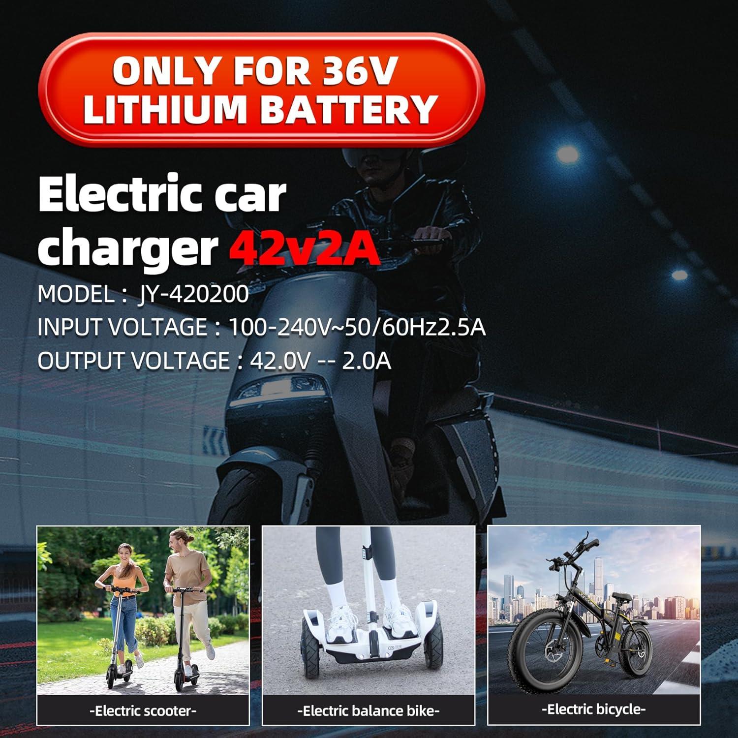 Cargador Eléctrico 42V 2A para Scooter y Hoverboard GOTRAX
