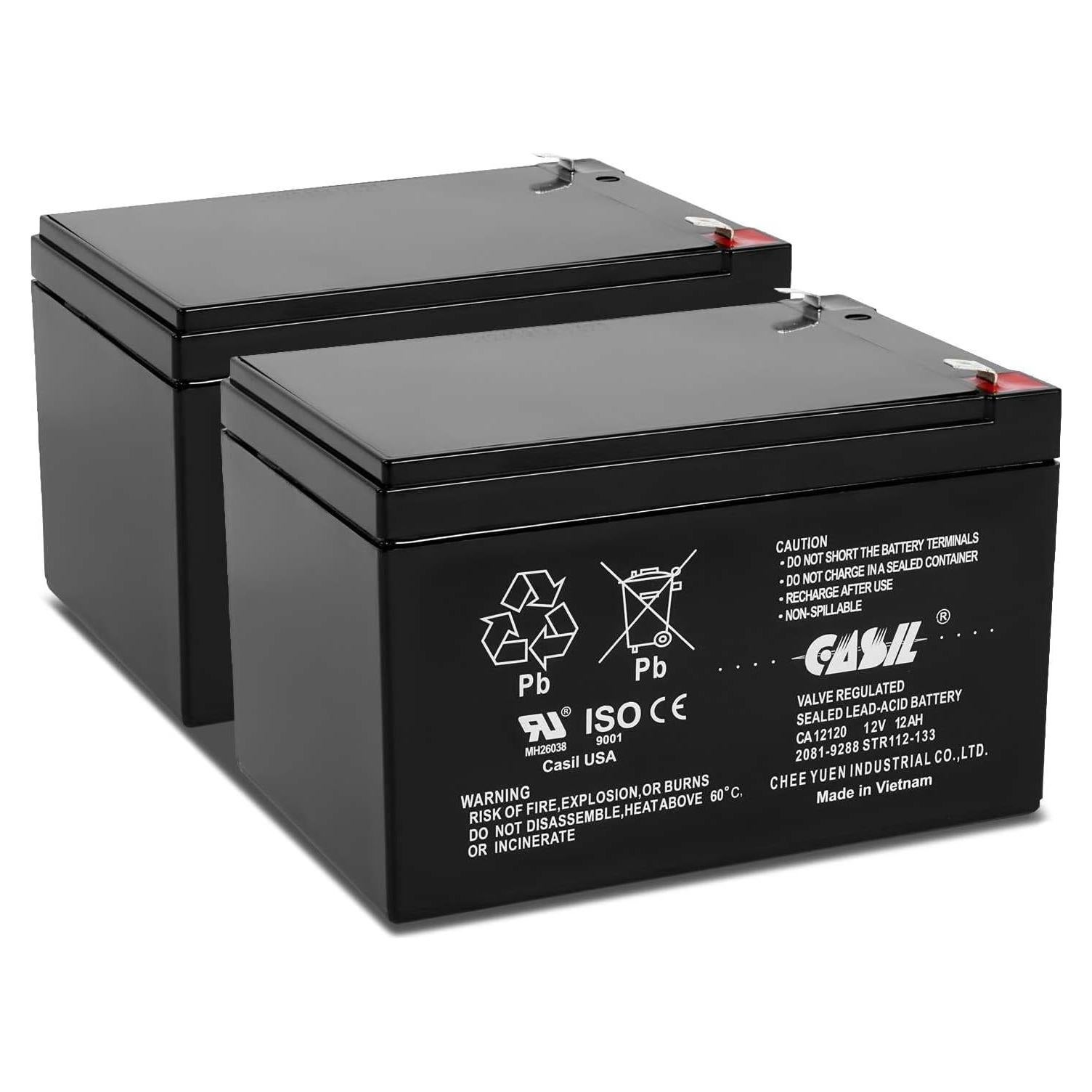 Batería de Reemplazo Casil 12V 12Ah para Go-Go SC40E SC44E - Paquete de 2
