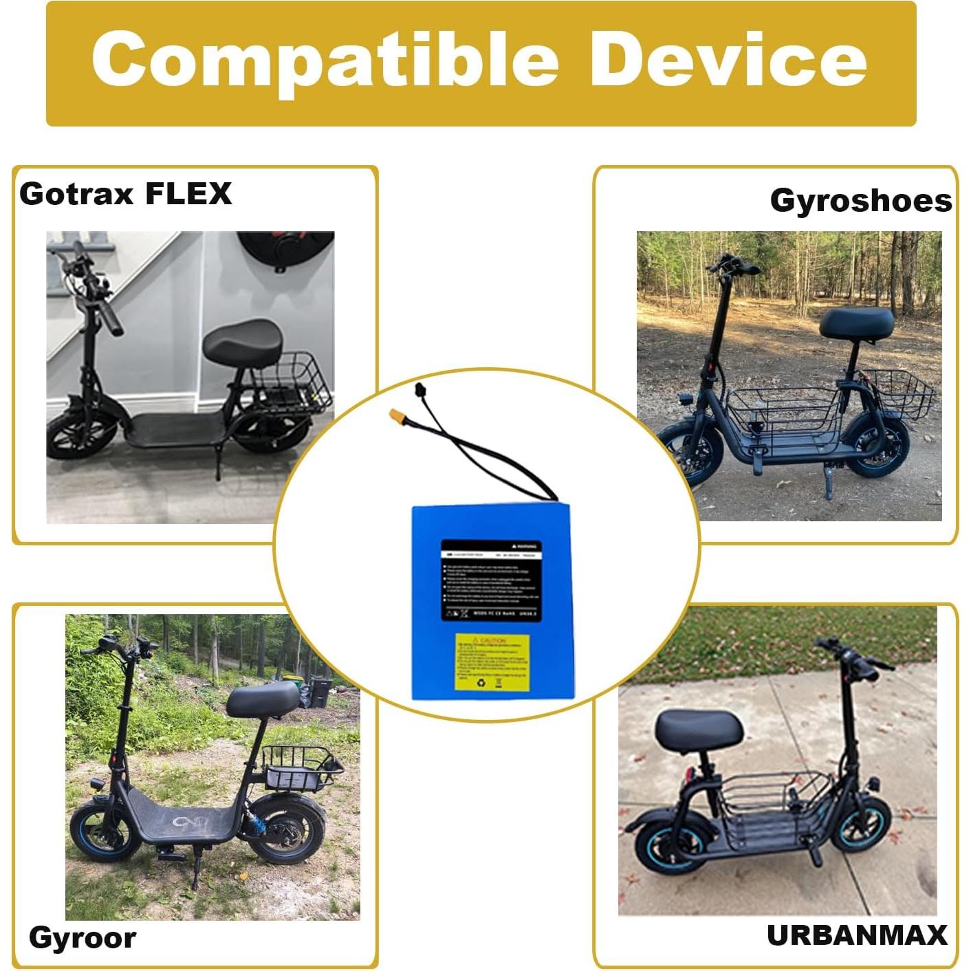 Batería de Litio 36V 7800mAh para Scooter Eléctrico CWUU