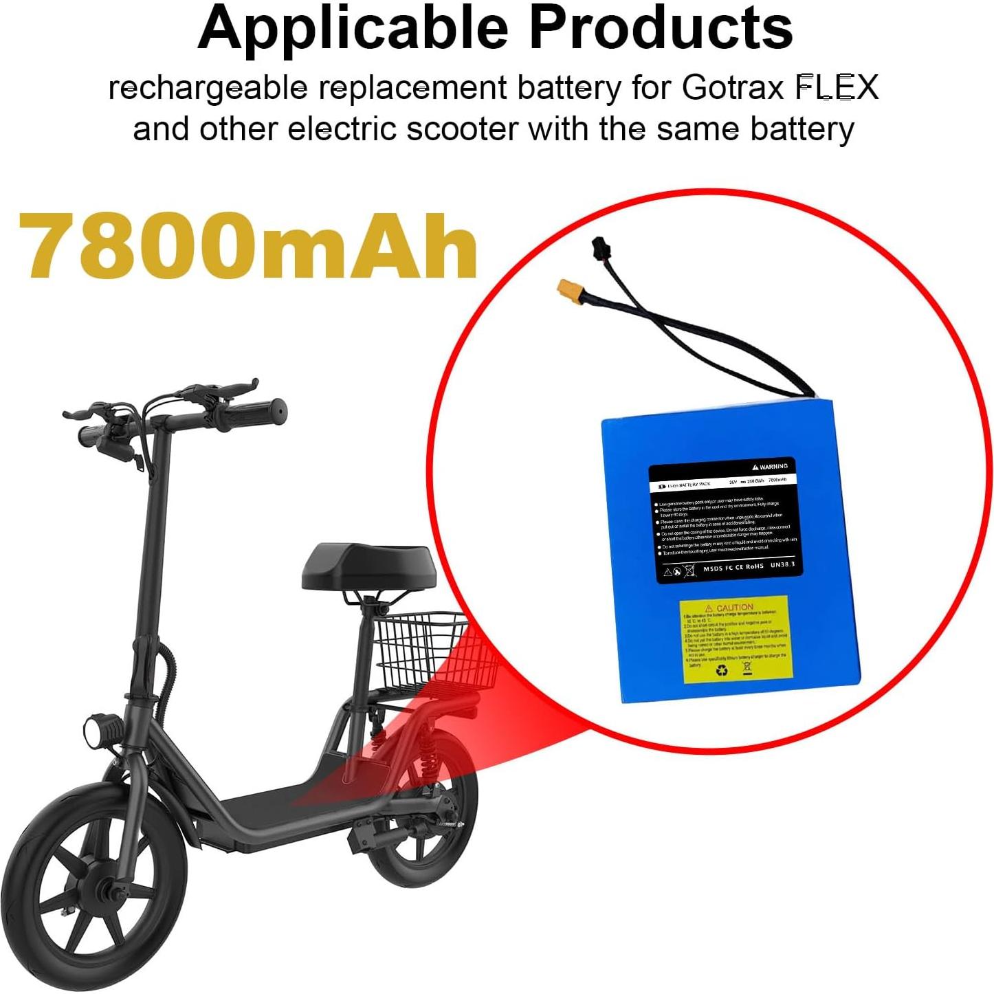 Batería de Litio 36V 7800mAh para Scooter Eléctrico CWUU