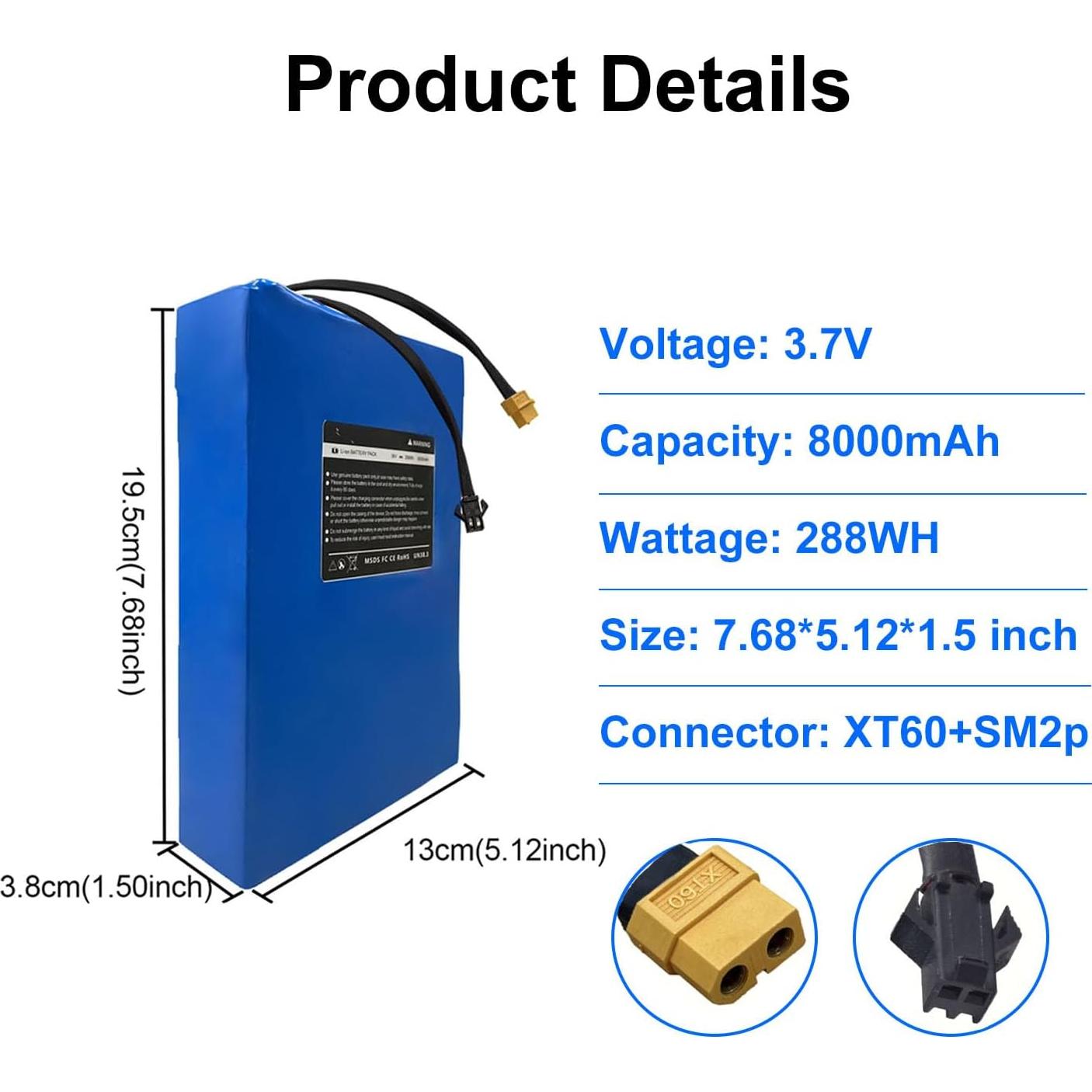 Batería de Scooter Eléctrico 36V 8Ah CBJJ Compatible Phantomgogo R1