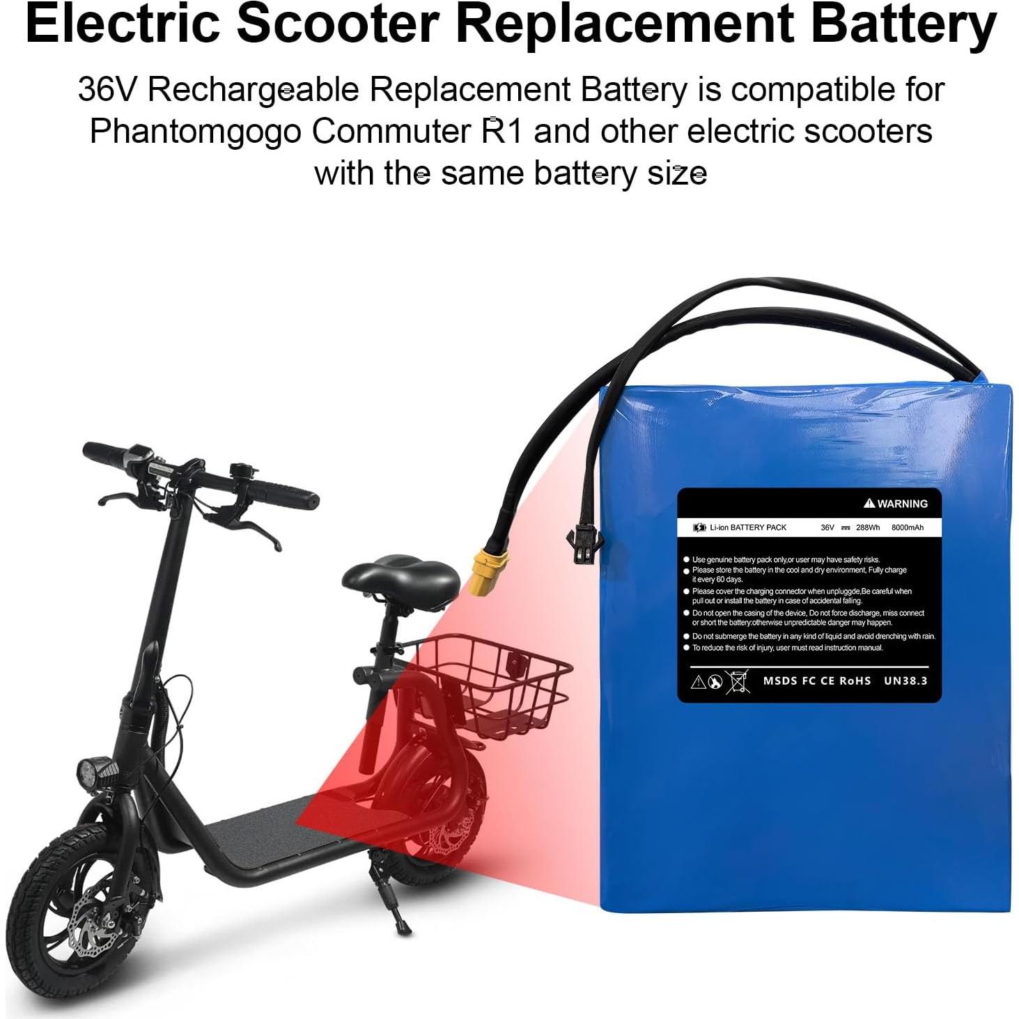 Batería de Scooter Eléctrico 36V 8Ah CBJJ Compatible Phantomgogo R1