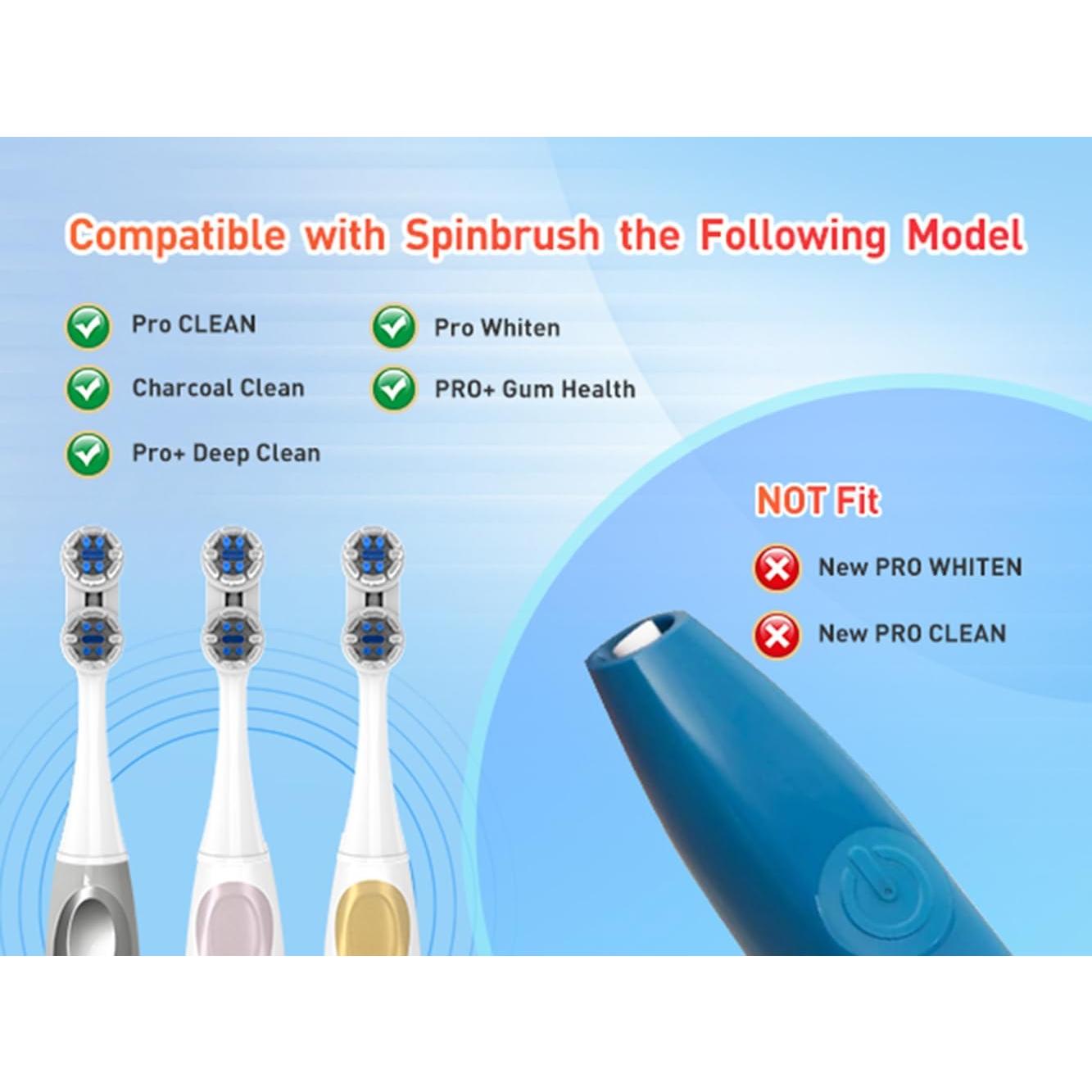 Cabezas de cepillo de dientes Spinbrush Pro Clean/Whiten - 8 Piezas