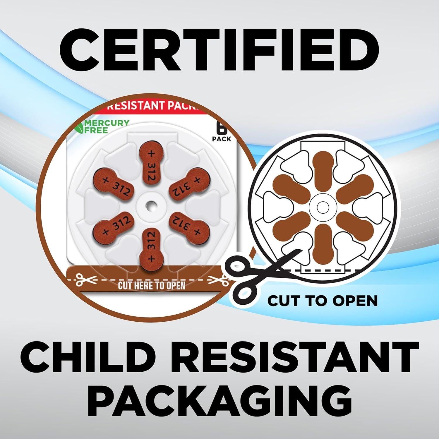 Baterías para Audífonos Powermax 312, Paquete de 60 Unidades