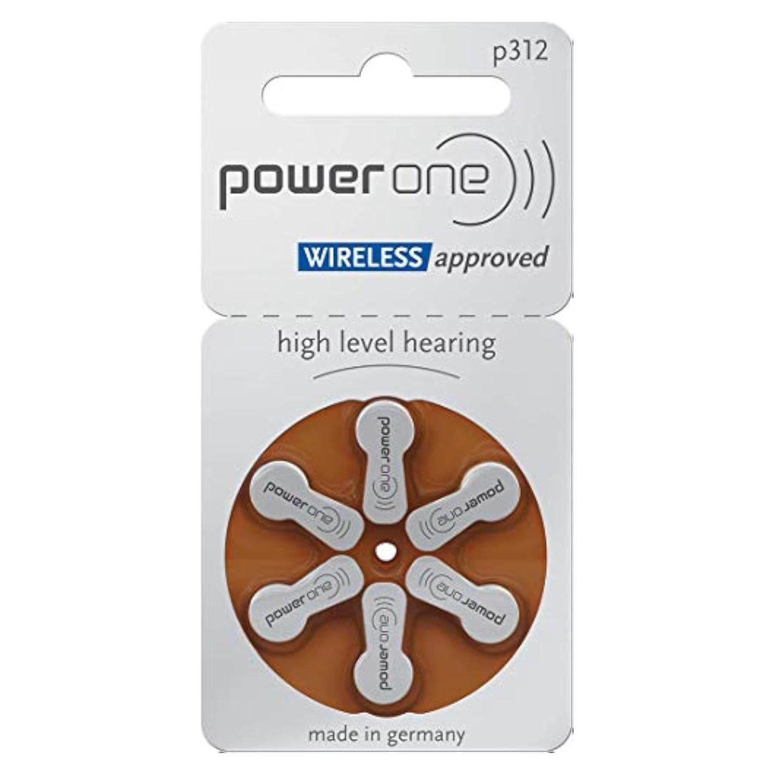 Baterías para Audífonos Power One 312 Sin Mercurio - 60 Unidades