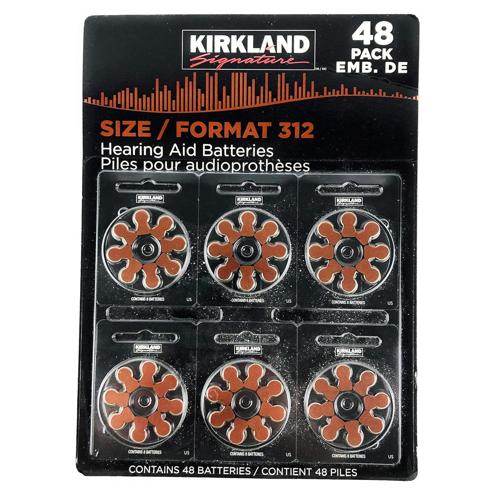 Baterías para Audífonos Kirkland 312 Sin Mercurio - Paquete 48