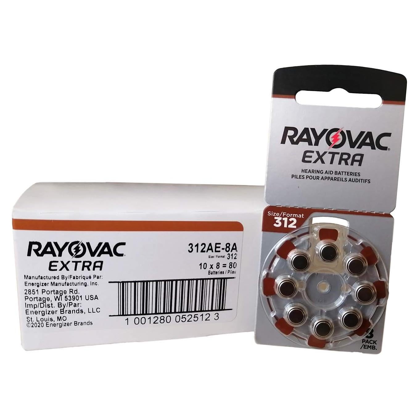 Baterías Rayovac 312 Extra Avanzadas Sin Mercurio - 80 Unidades