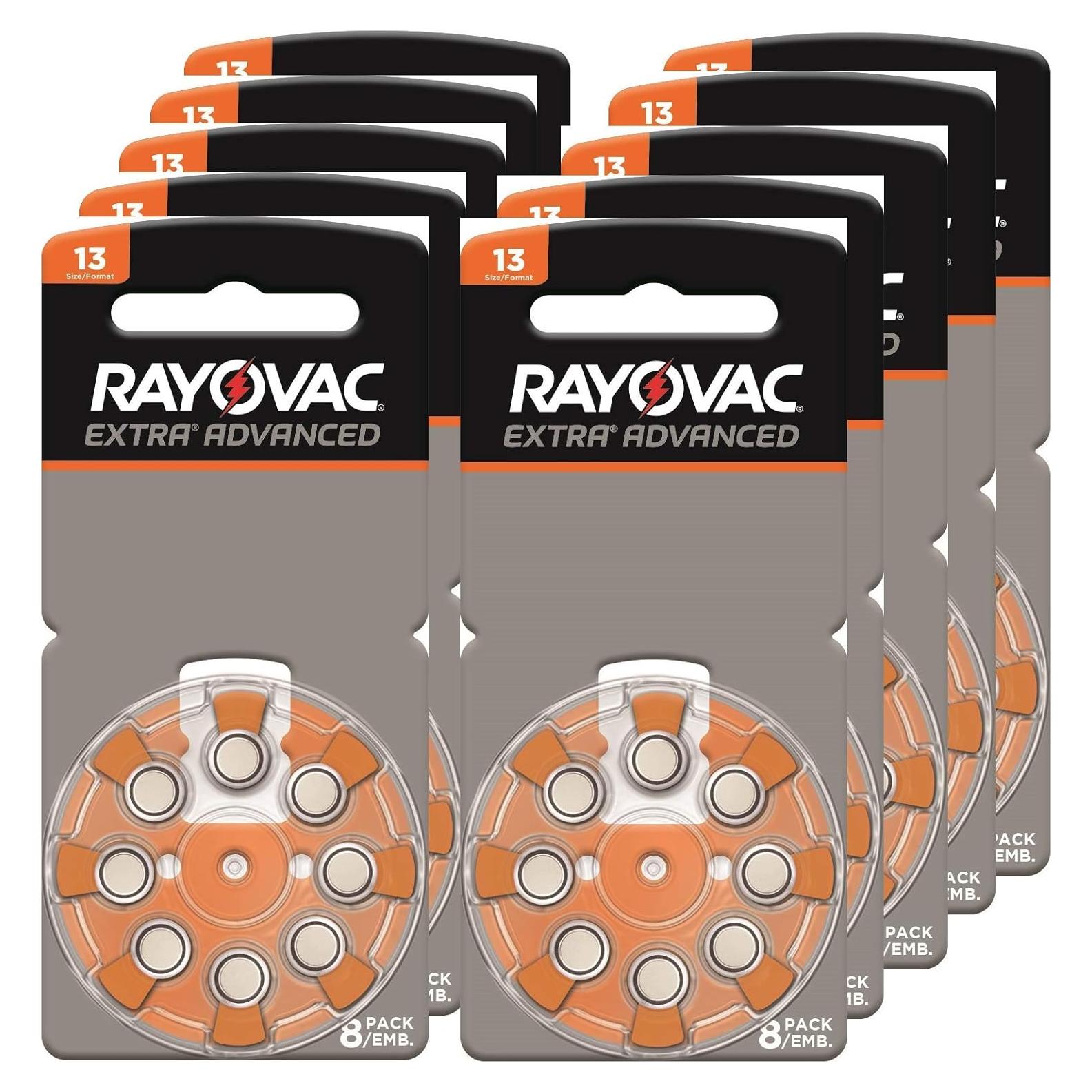 Baterías para Audífonos Rayovac Extra Advanced 80 Pzas Tamaño 13