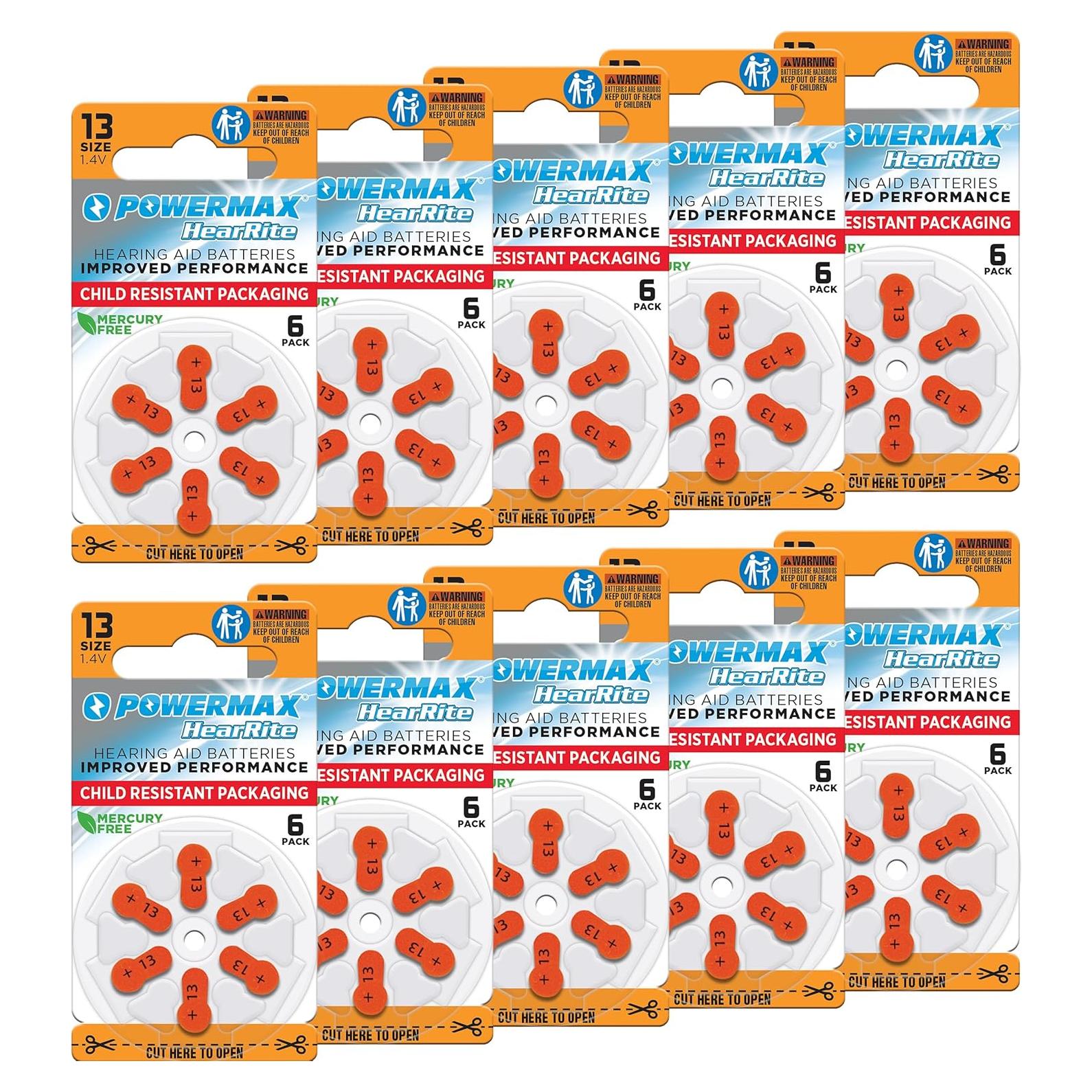 Baterías para Audífonos Powermax Tamaño 13 - Paquete 60 Unidades