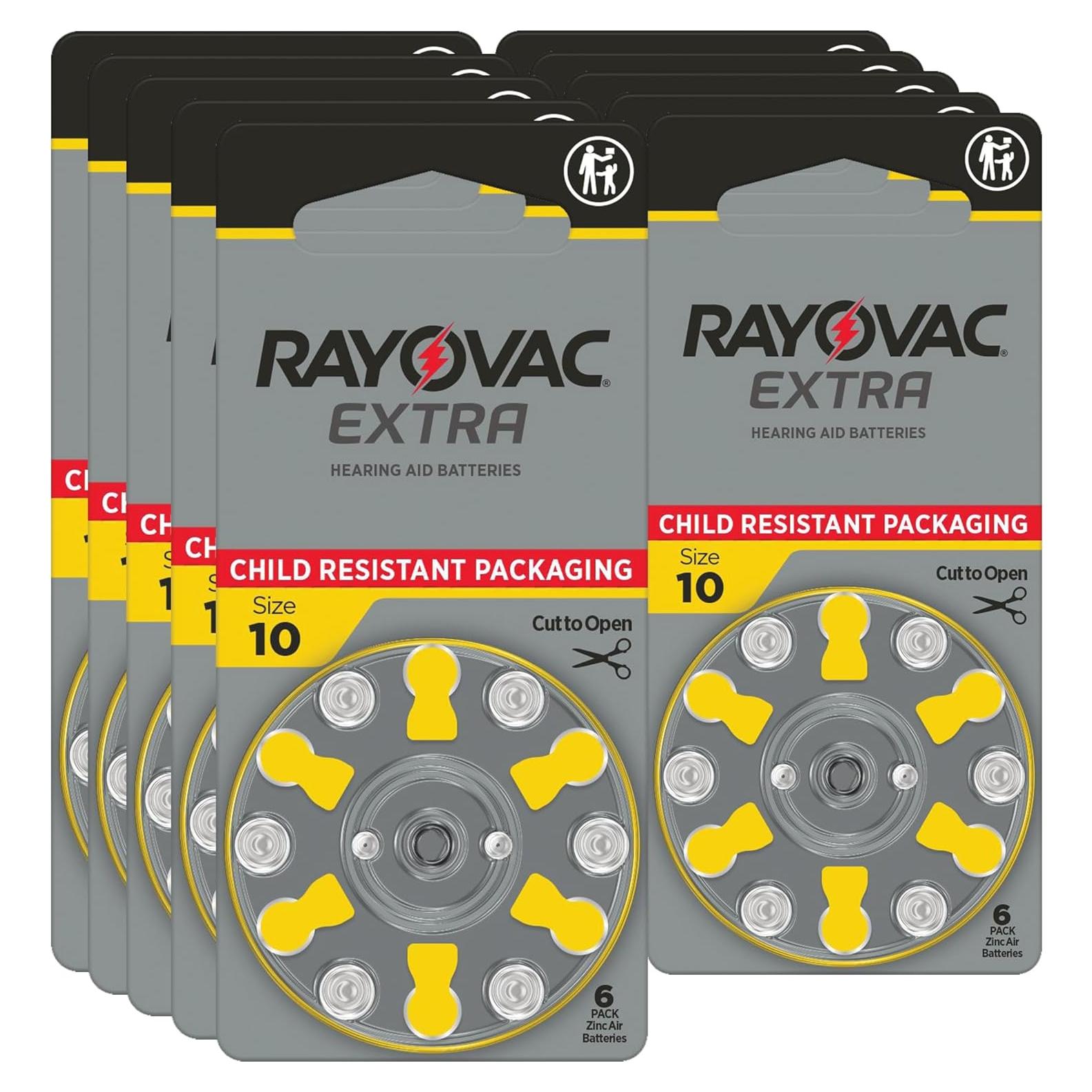 Baterías Rayovac Extra 10 Zinc-Aire 60 Unidades 1.45V