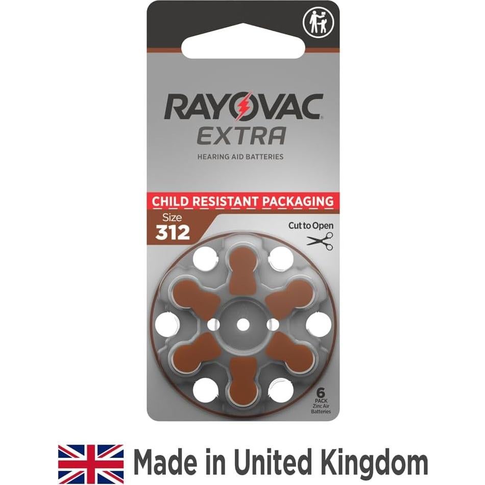 Baterías Rayovac Extra 312 Zinc-Aire 60 Unidades 1.45V