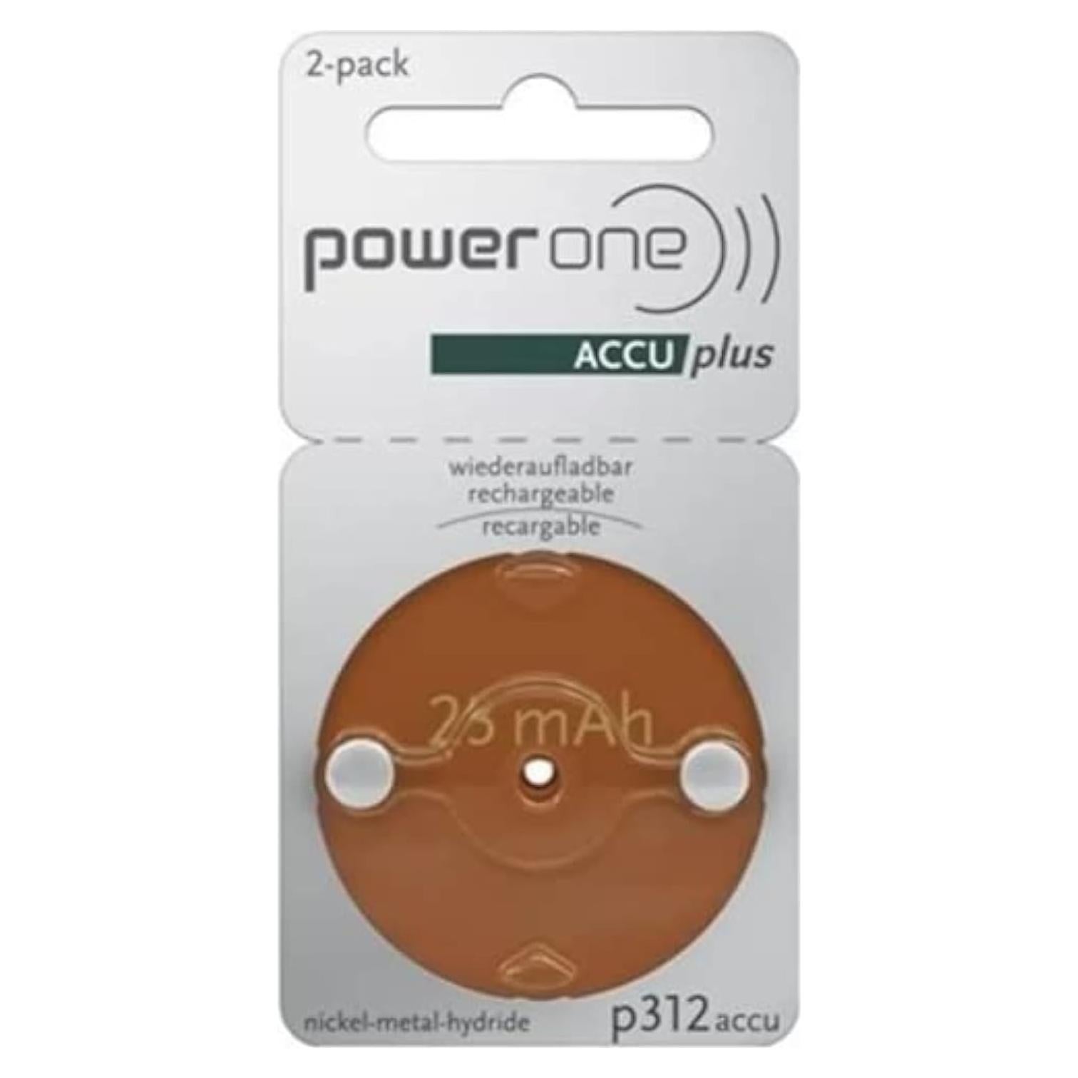 Baterías recargables Power One ACCU Plus 312 - 2 Pack