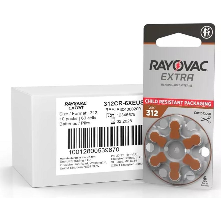 Baterías Rayovac Extra Advanced 312 - 120 Unidades