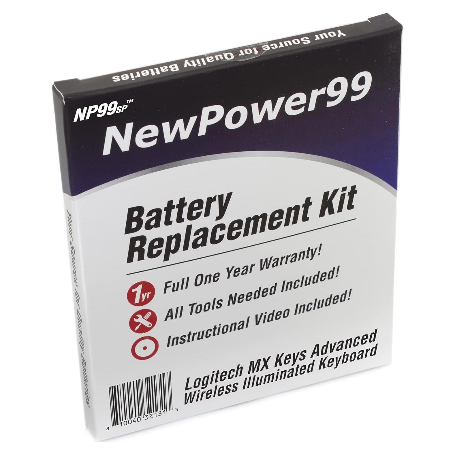 Kit de Batería Recargable NewPower99 para Teclado Logitech MX Keys