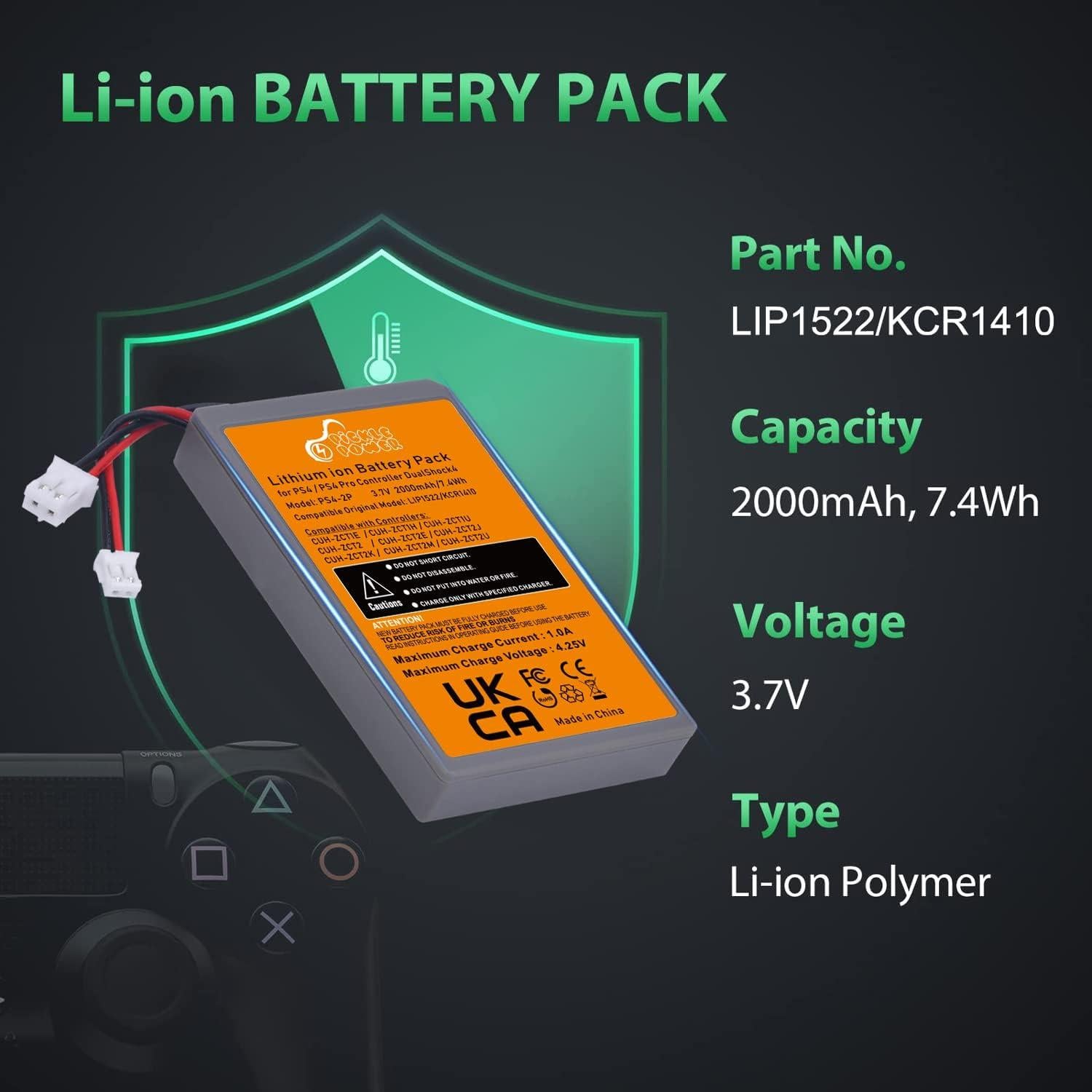 Batería Recargable Pickle Power 2000mAh para Controlador PS4