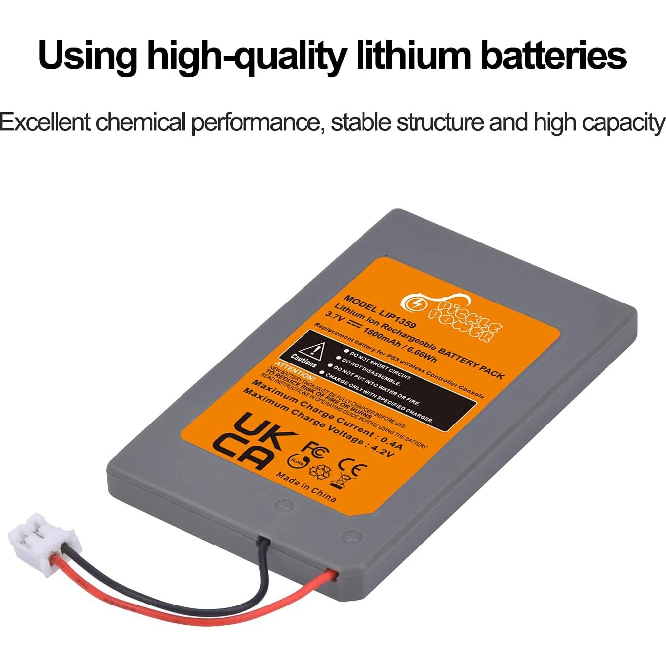 Baterías Recargables Pickle Power LIP1359 para PS3 - 2 Unidades