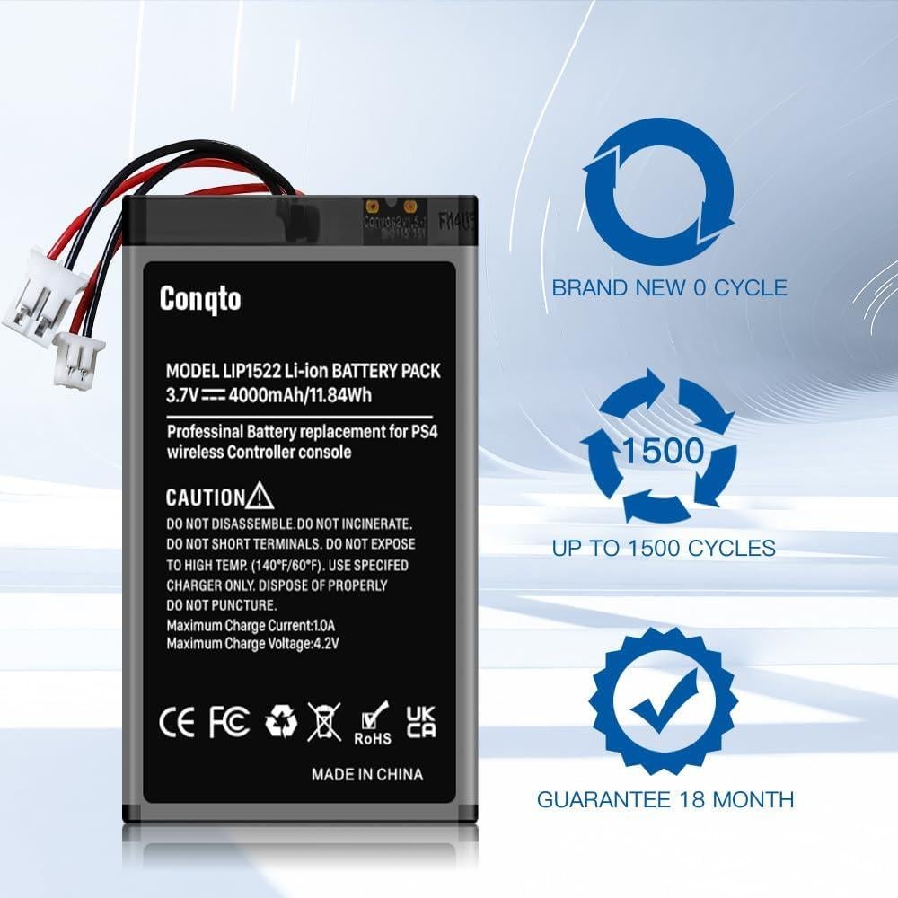 Batería de Reemplazo 4000mAh para Controlador PS4 Pro/Slim
