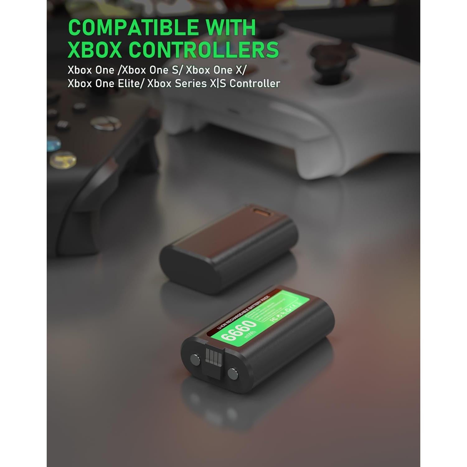 Batería Recargable GKHERD 2x6600mWh para Controlador Xbox