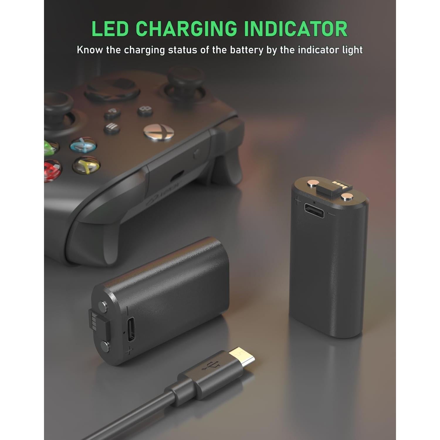 Batería Recargable GKHERD 2x6600mWh para Controlador Xbox