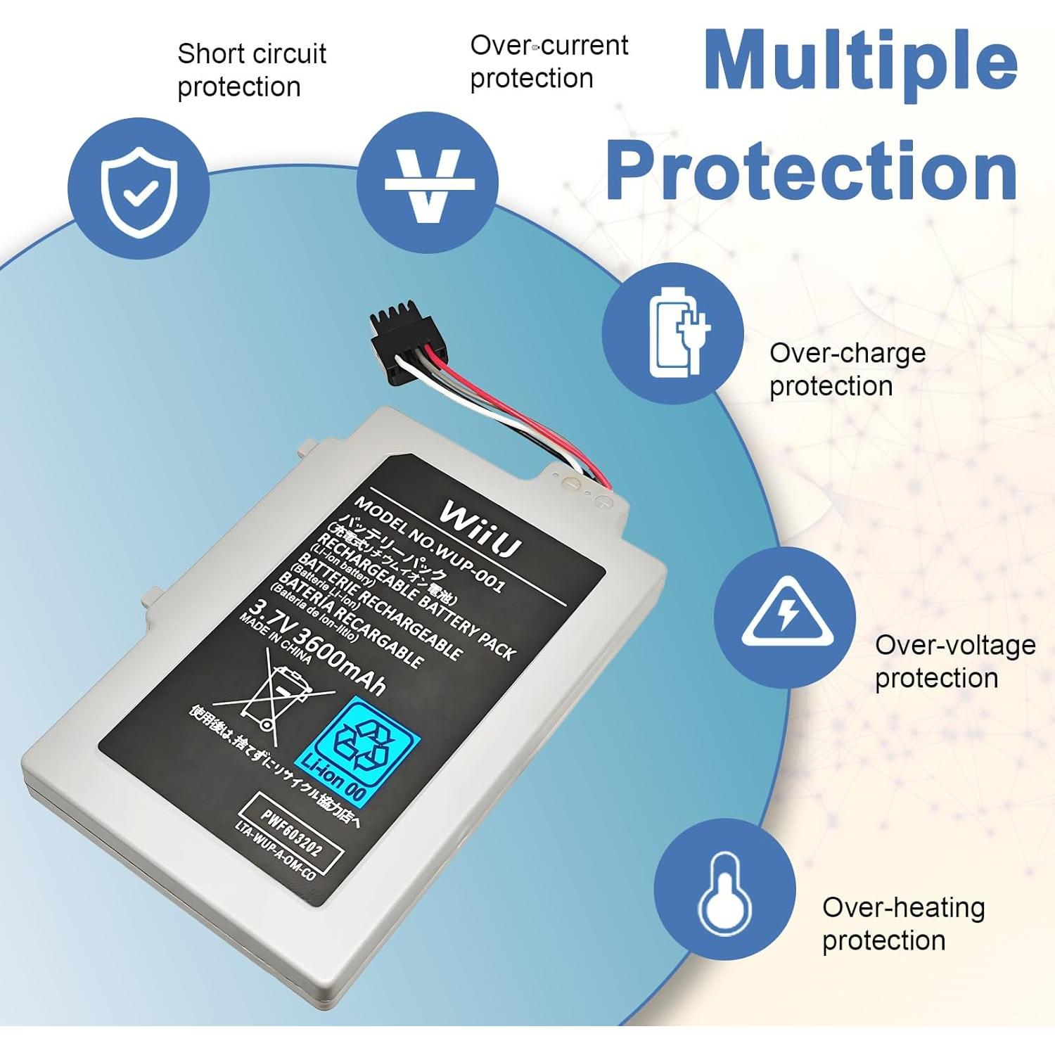 Batería de Reemplazo ROYEUEU para Wii U Gamepad 3600mAh