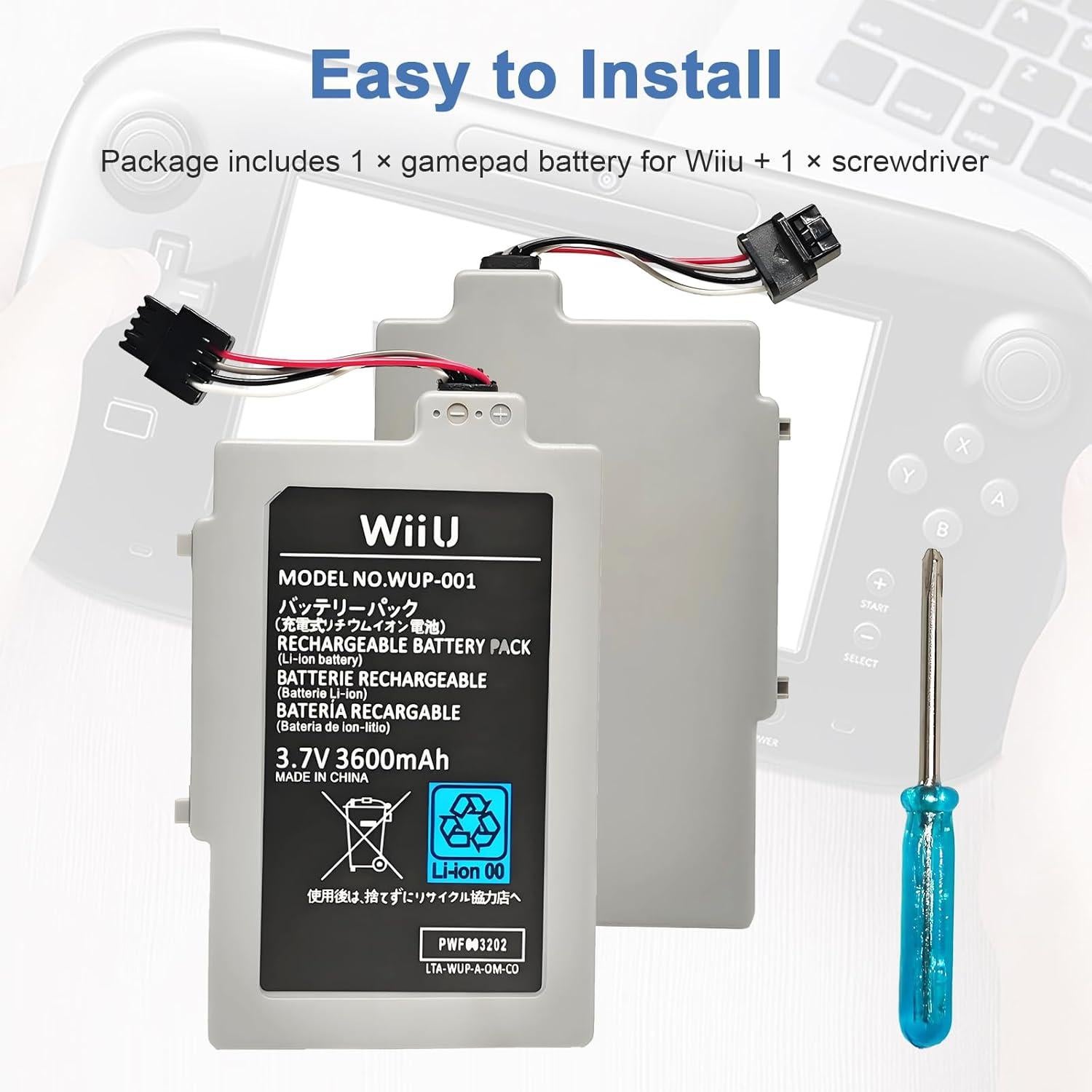 Batería de Reemplazo ROYEUEU para Wii U Gamepad 3600mAh