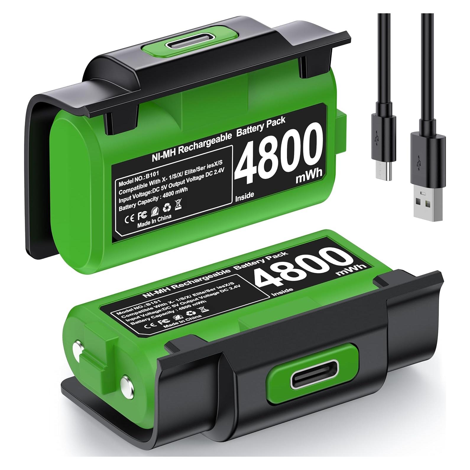 Kit de Batería Recargable Xbox CYOYPPY 2x4800mAh con Cargador USB-C