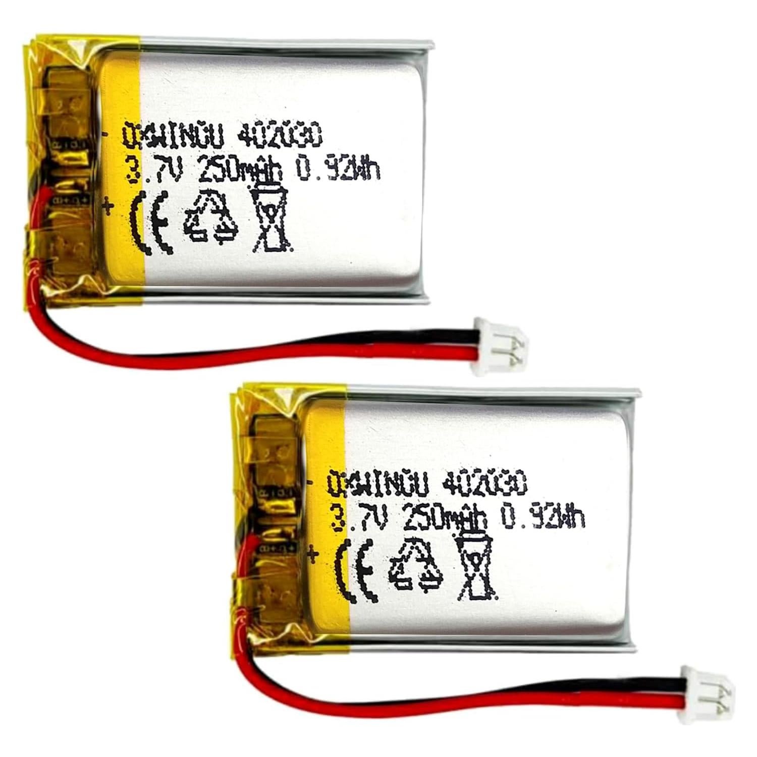 Batería de polímero de litio OXWINOU 3.7V 250mAh 2-Pack