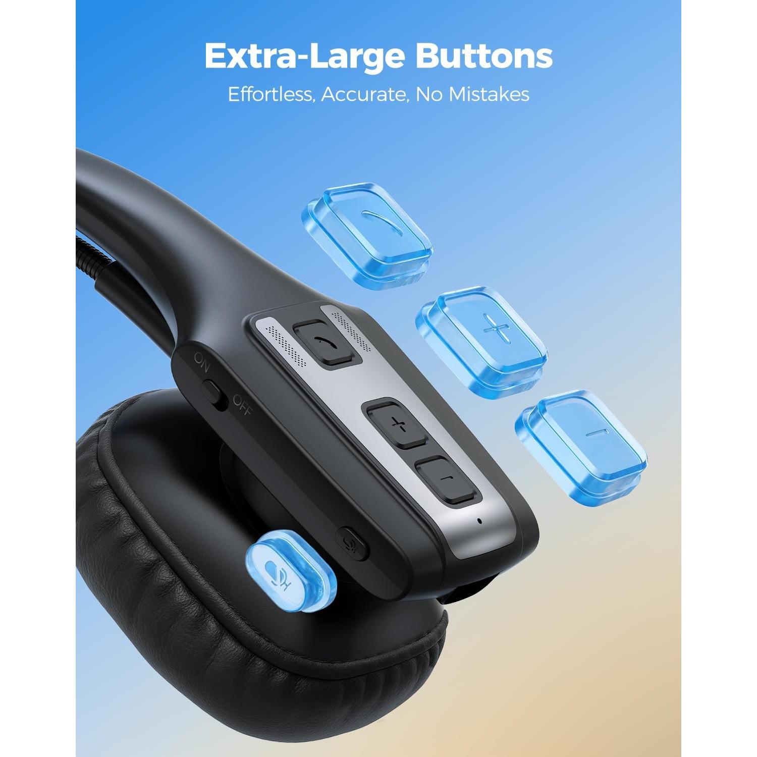 Auricular Bluetooth OTYHVV DH19 para camioneros, 53h batería, cancelación de ruido