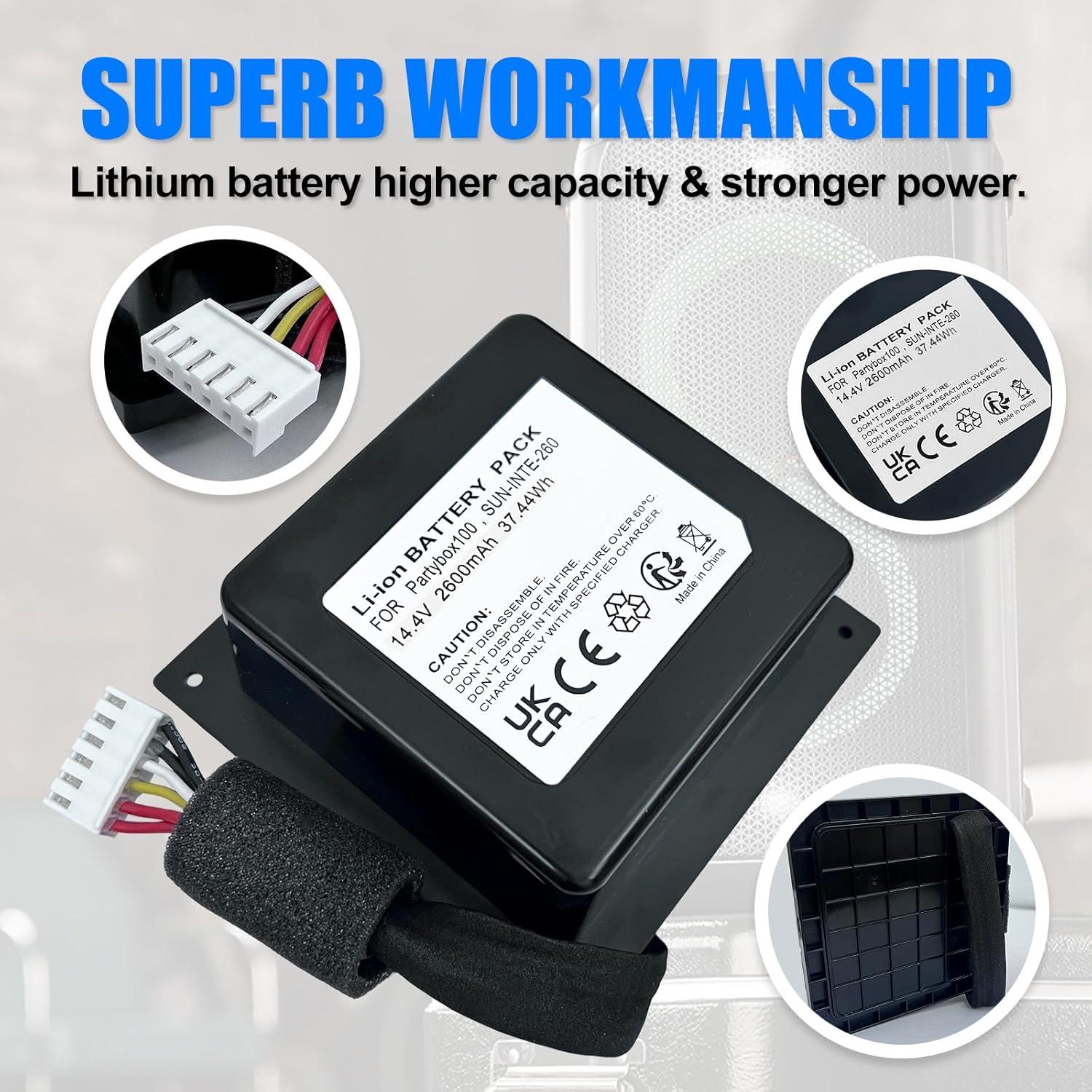 Batería de Reemplazo BooNer para JBL PartyBox 100 14.4V 2600mAh