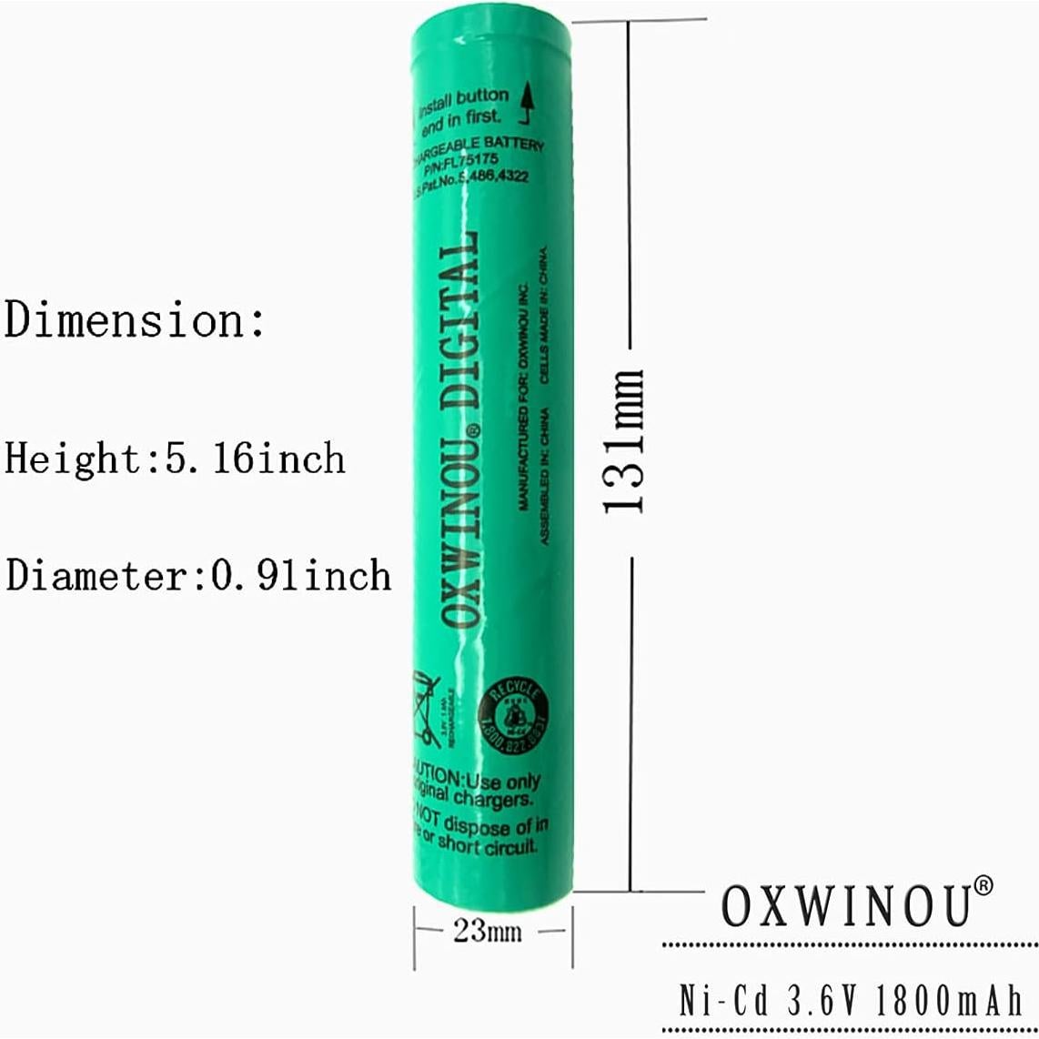 Batería recargable Ni-CD 3.6V 1800mAh OXWINOU para Streamlight
