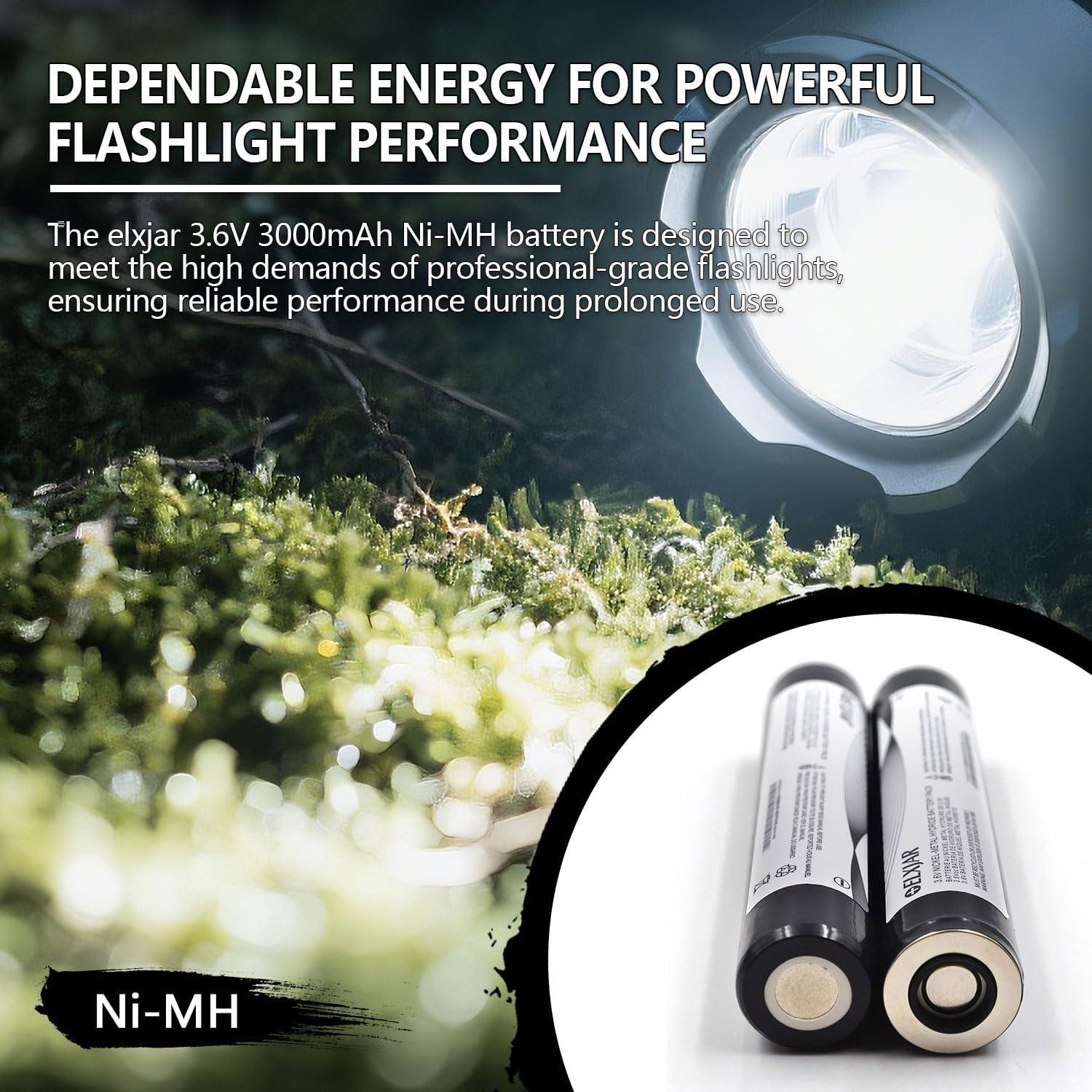 Batería Recargable Ni-MH 3.6V 3000mAh elxjar 2-Pack