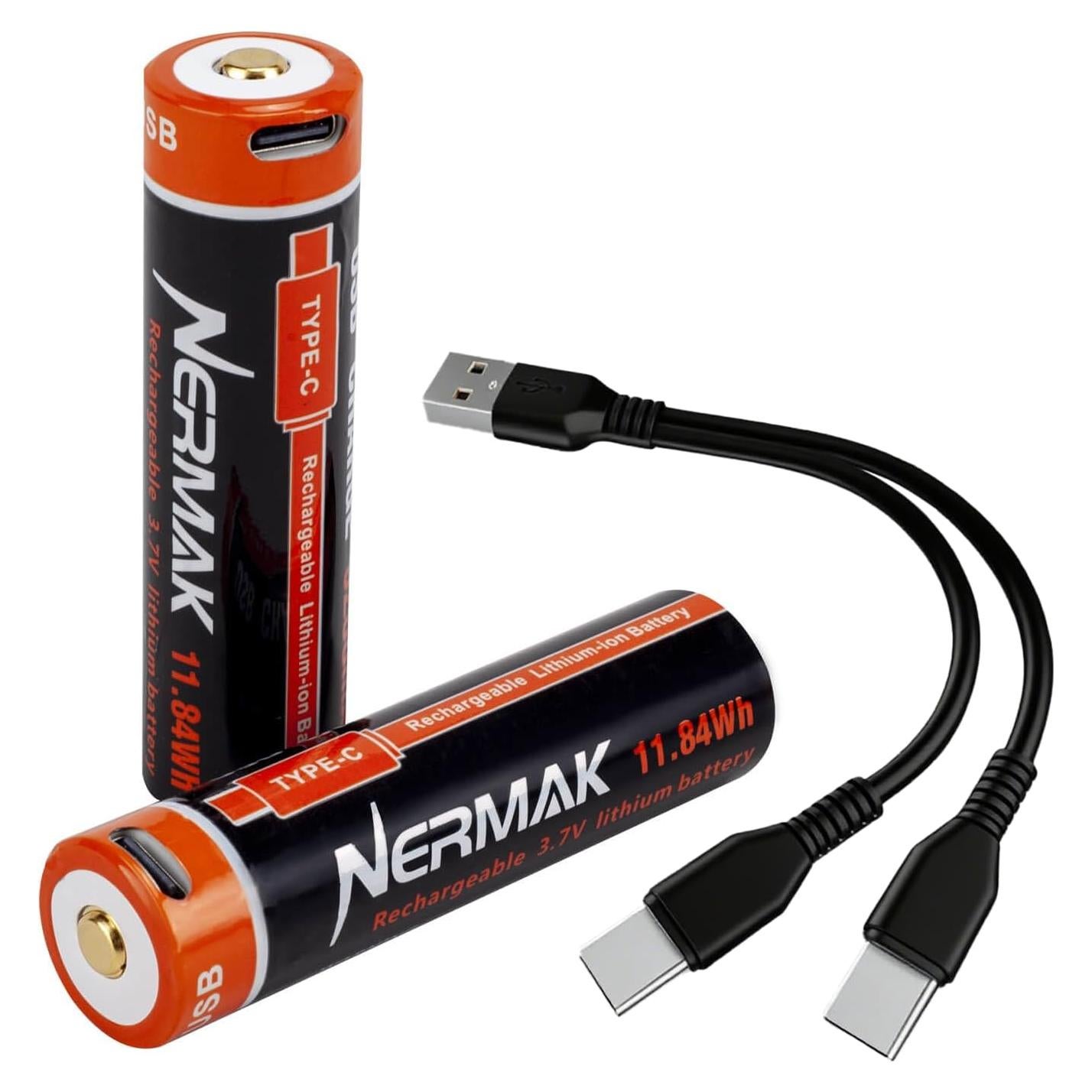 Batería de litio recargable NERAMAK 3.7V 3200mAh - Paquete de 2