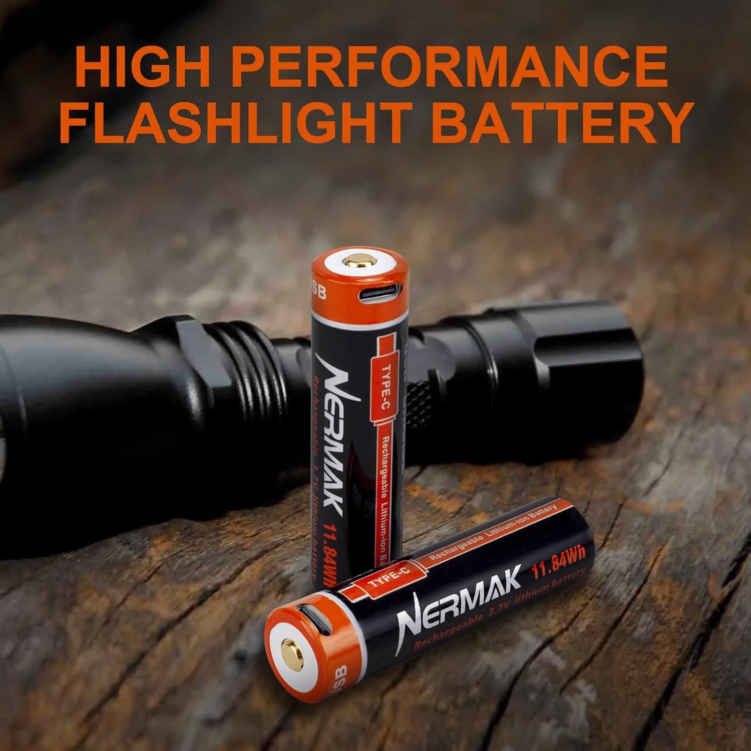 Batería de litio recargable NERAMAK 3.7V 3200mAh - Paquete de 2