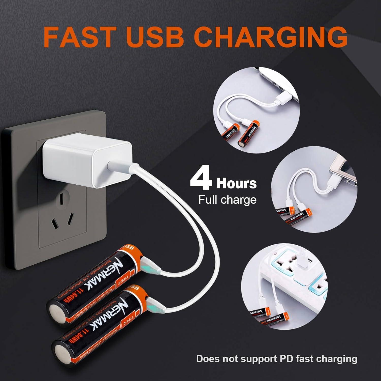 Batería de litio recargable NERAMAK 3.7V 3200mAh - Paquete de 2