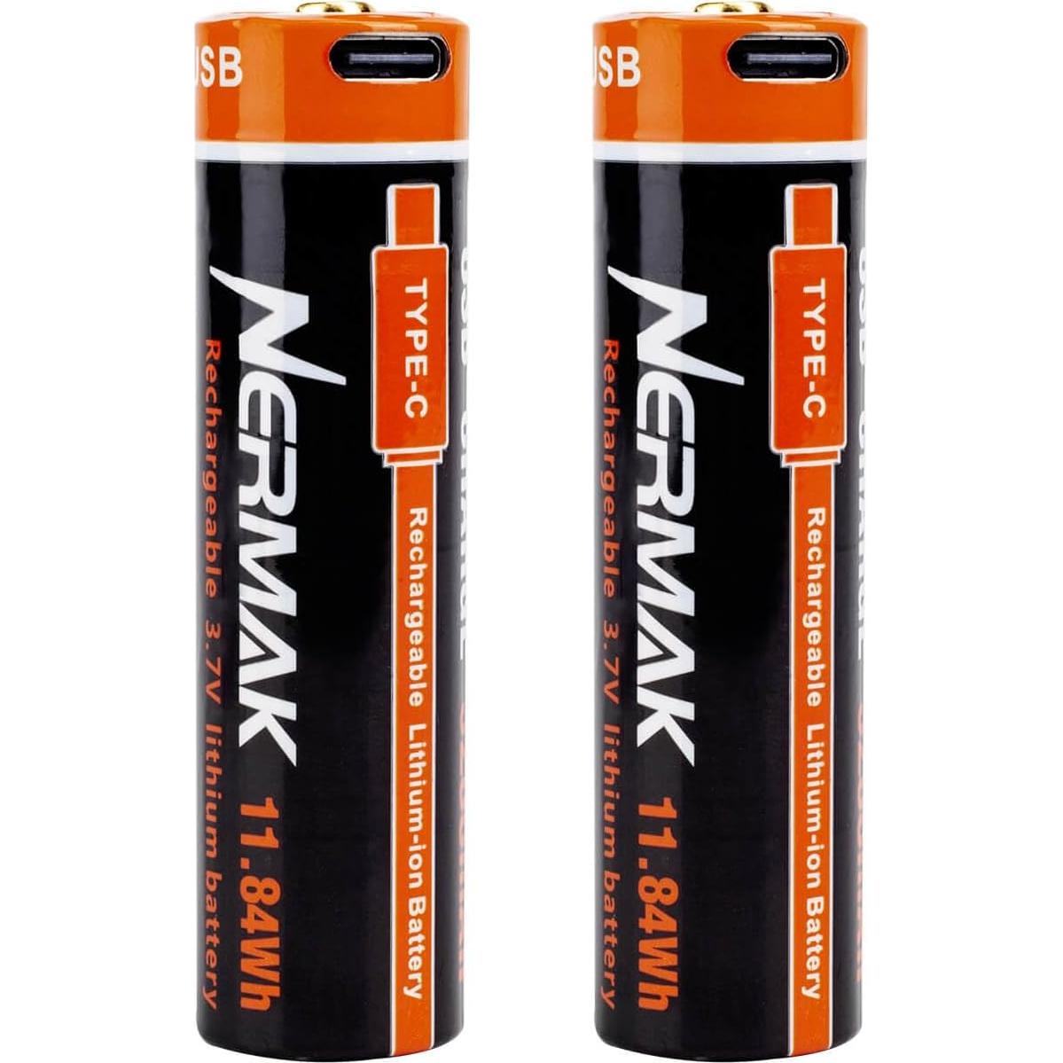 Batería de litio recargable NERAMAK 3.7V 3200mAh - Paquete de 2