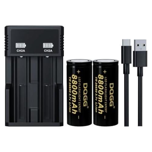 Batería Recargable 26650 PAOWANG 8800mAh Flat Top - 2 Piezas