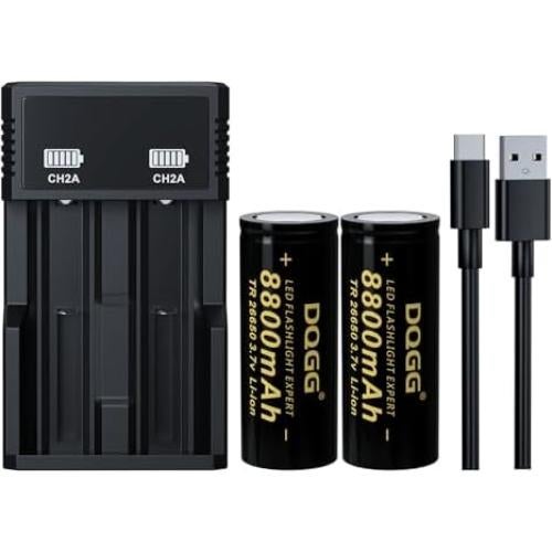 Batería Recargable 26650 PAOWANG 8800mAh Flat Top - 2 Piezas