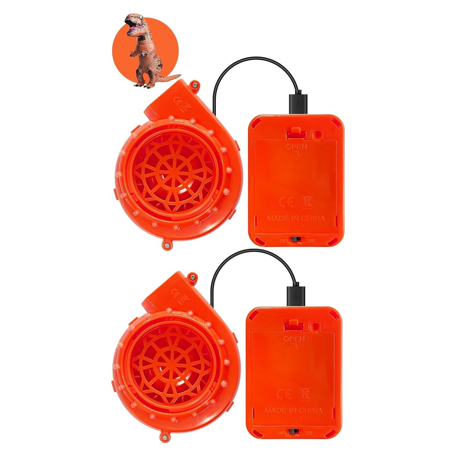 Paquete de 2 Ventiladores Inflables Naranjas para Disfraz