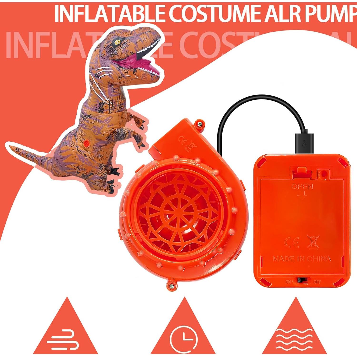 Paquete de 2 Ventiladores Inflables Naranjas para Disfraz