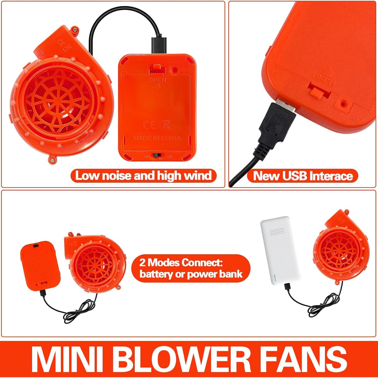 Paquete de 2 Ventiladores Inflables Naranjas para Disfraz