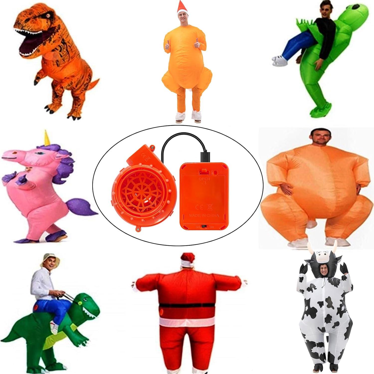 Paquete de 2 Ventiladores Inflables Naranjas para Disfraz