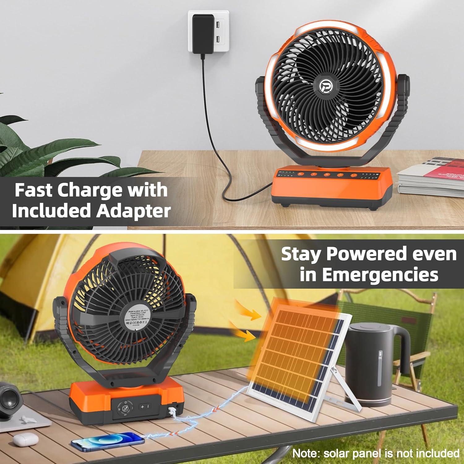 Ventilador de Camping PANERGY F017 Recargable 20000mAh 4 Velocidades
