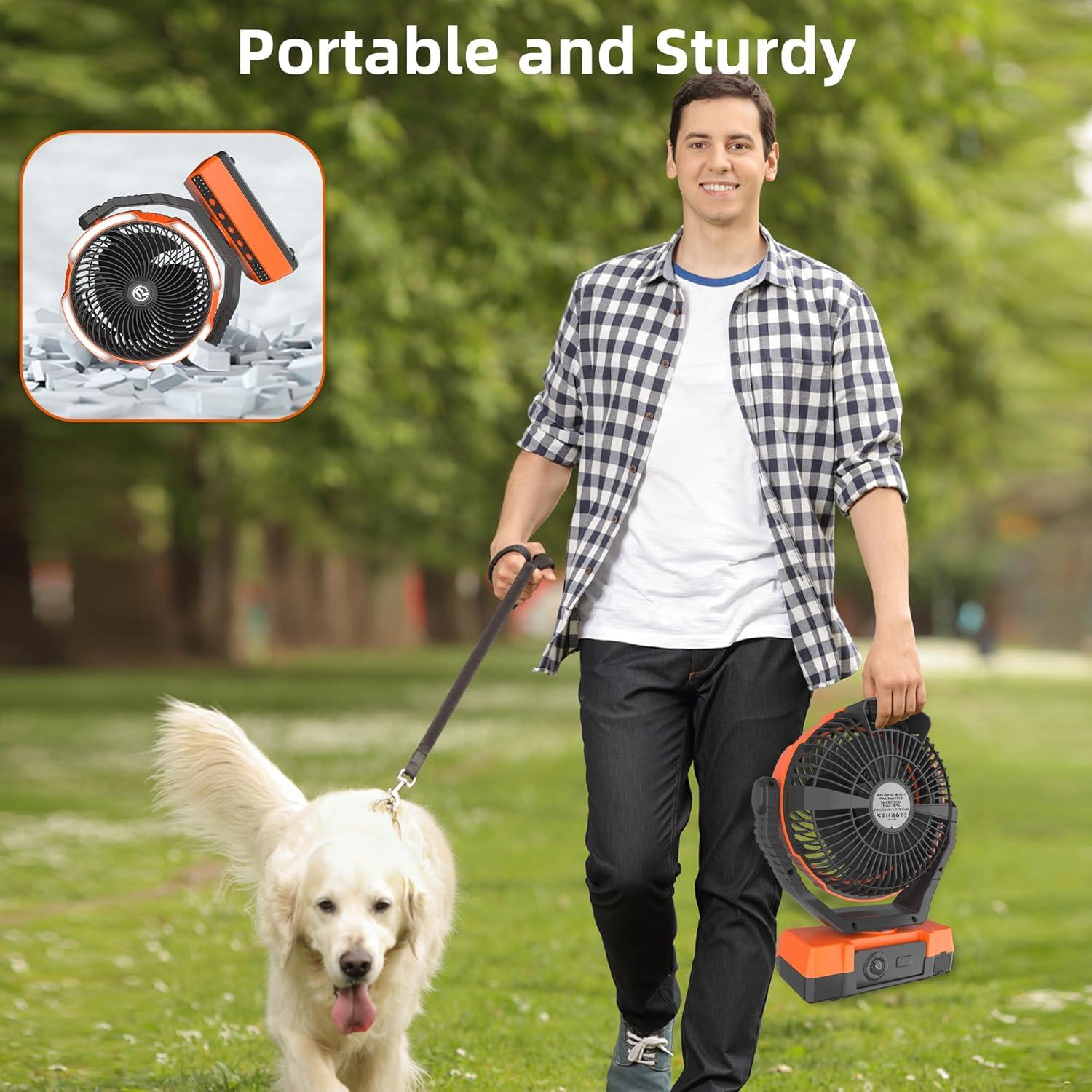 Ventilador de Camping PANERGY F017 Recargable 20000mAh 4 Velocidades