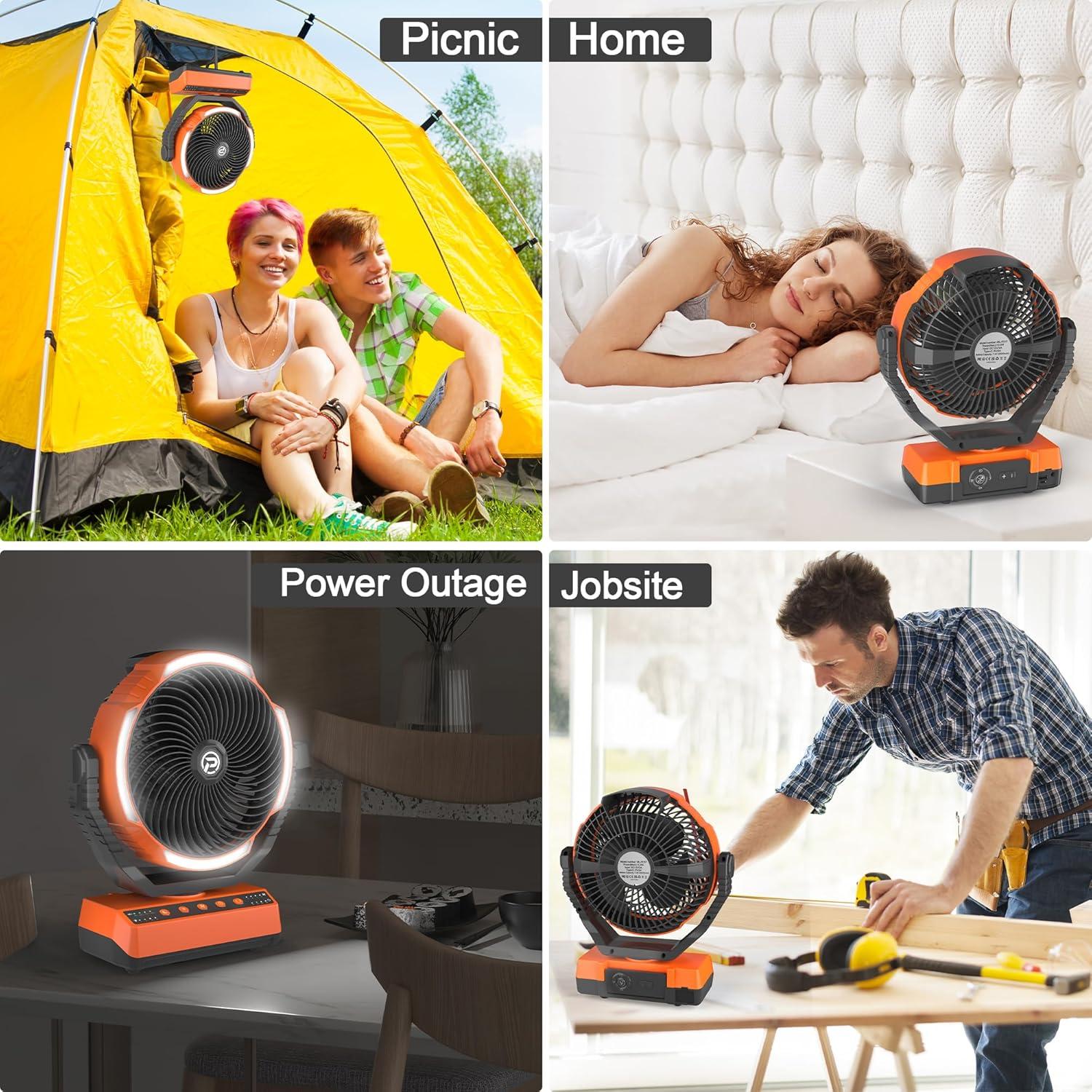 Ventilador de Camping PANERGY F017 Recargable 20000mAh 4 Velocidades