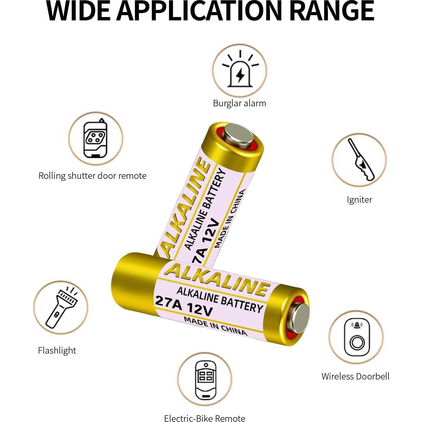 Batería Alcalina 27A 12V Yixun - Paquete de 10 Unidades