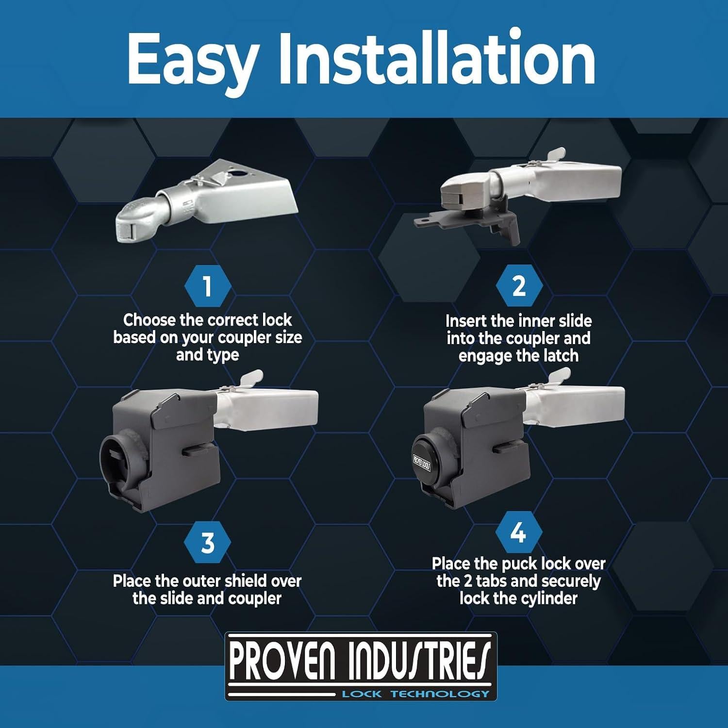 Cerradura para Remolque Proven Industries 2178-B 2" Acoplador