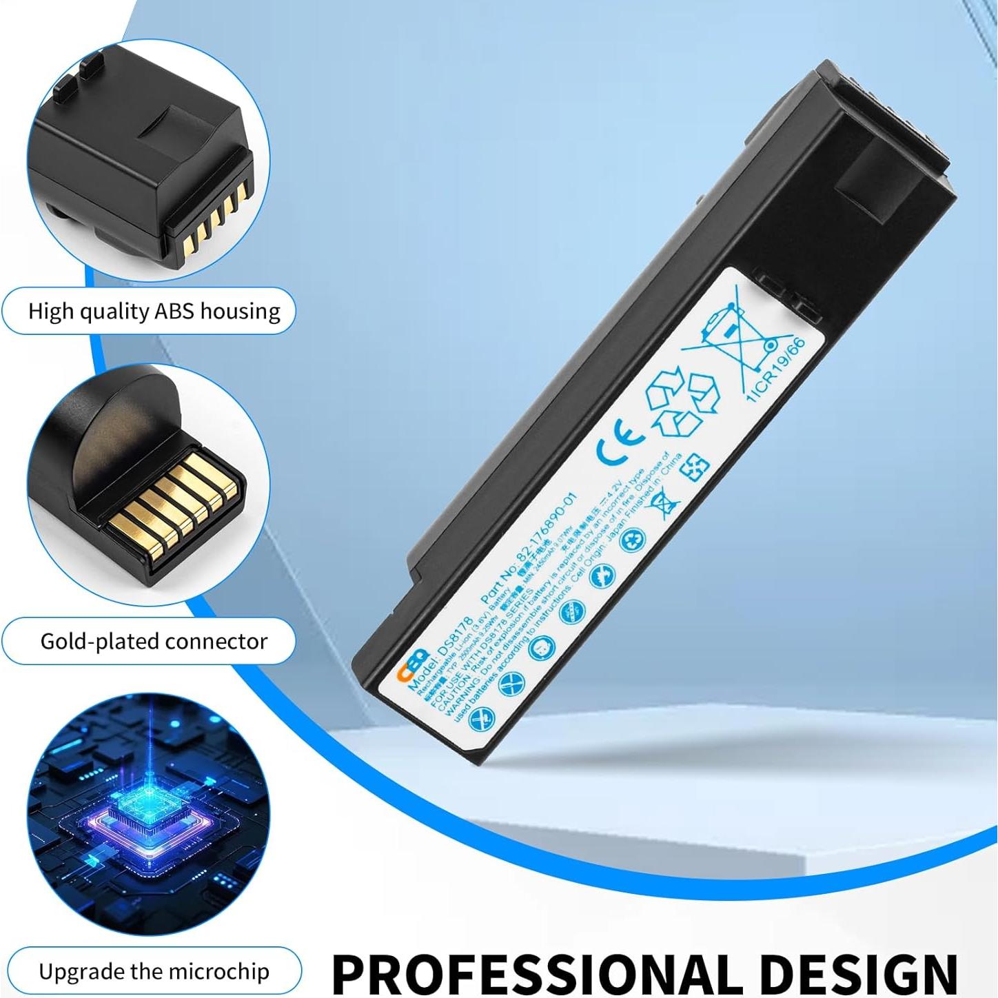 Batería de Reemplazo CBQ 82-176890-01 para Escáner Zebra DS8100