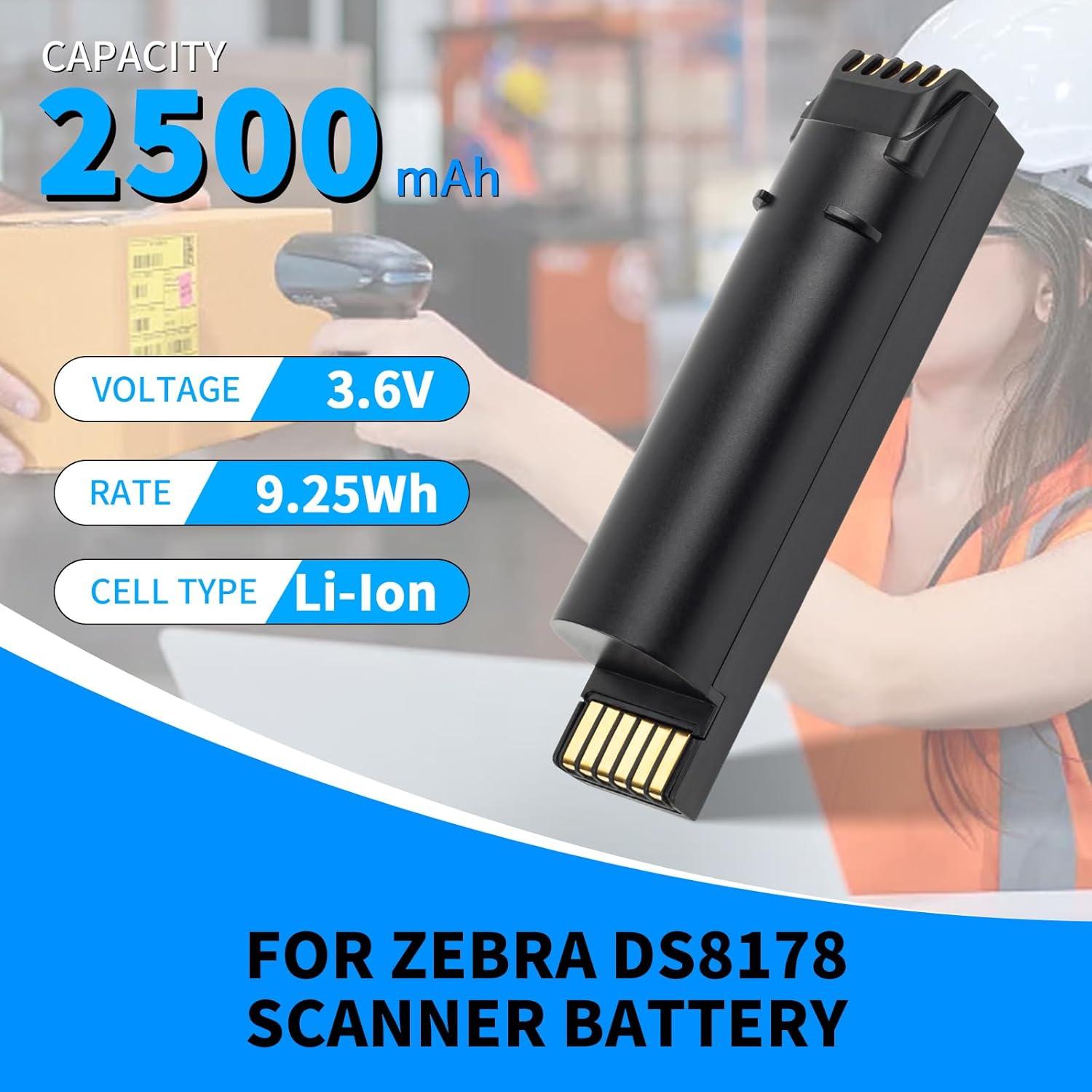 Batería de Reemplazo CBQ 82-176890-01 para Escáner Zebra DS8100