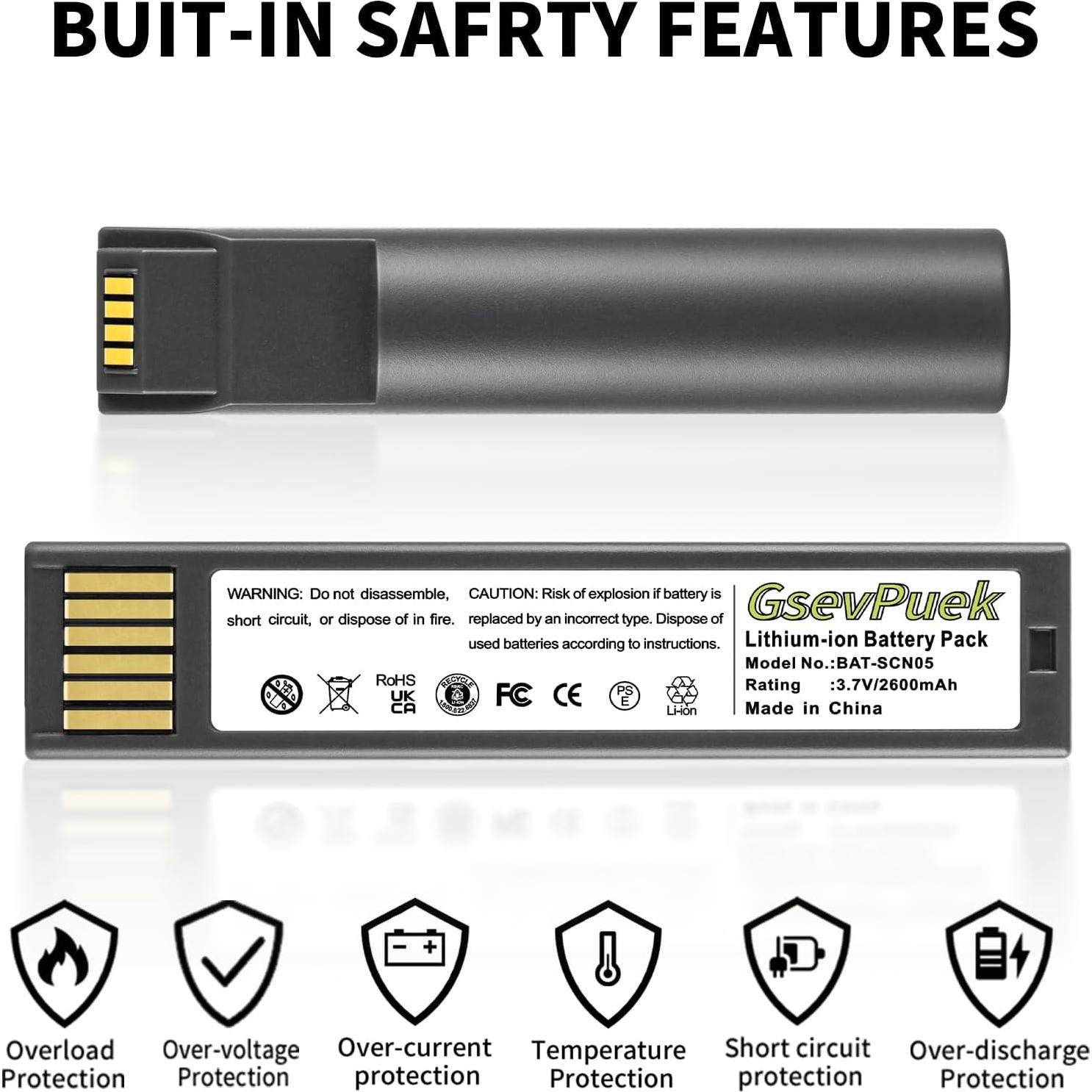 Batería de Reemplazo Honeywell BAT-SCN05 2600mAh Li-ion